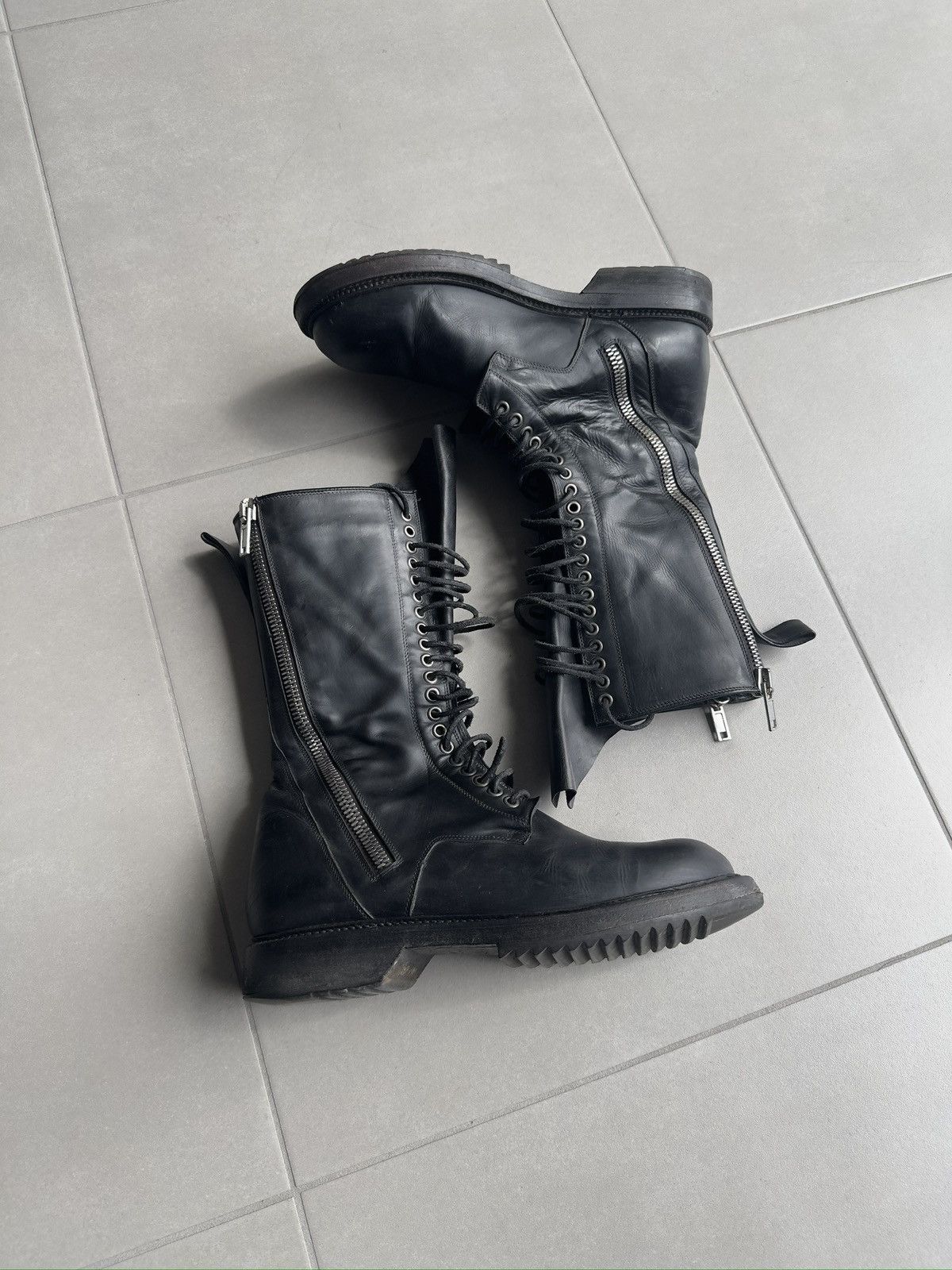 Rick Owens Rick Owens AW16 “Mastodon” high combat boots Size US 9 / EU 42 - 1 Thumbnail