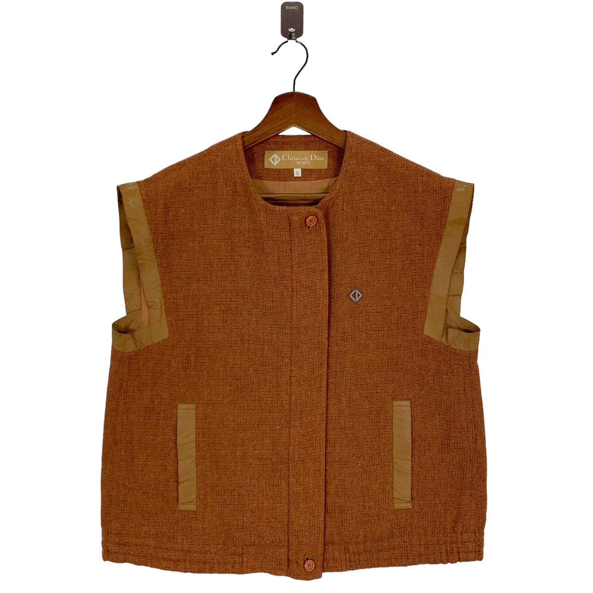 image of Christian Dior Monsieur Vintage Christion Dior Sports Vest Jacket in Orange, Men's (Size Small)