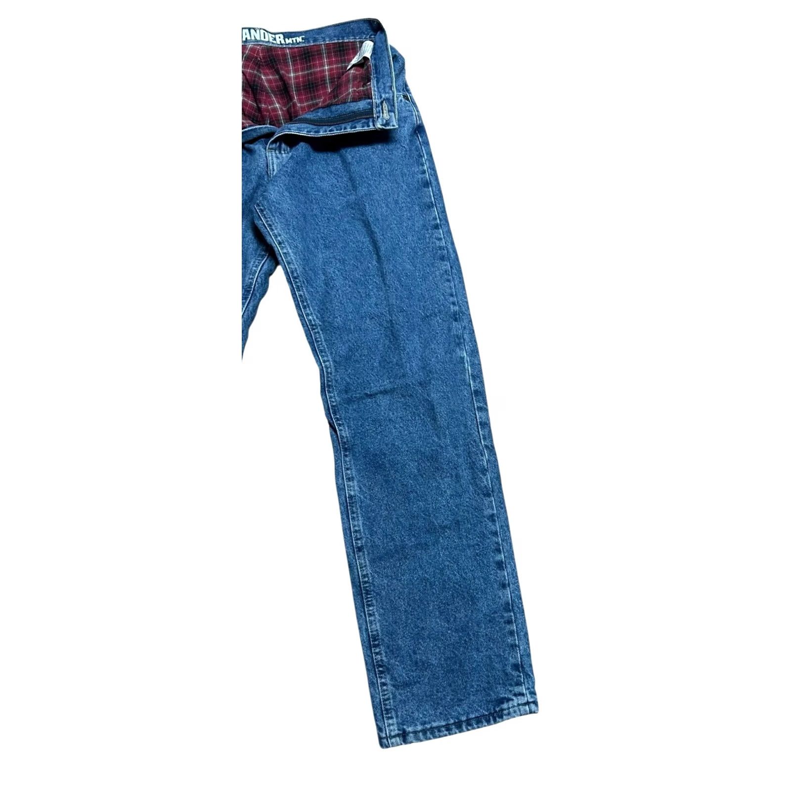Denime VINTAGE Gander Mountain Jeans Mens 32x32 Blue Denim Straight Leg Flannel Lined Pants Regular Rise 5-Pocket USA VTG Size US 32 / EU 48 - 3 Thumbnail