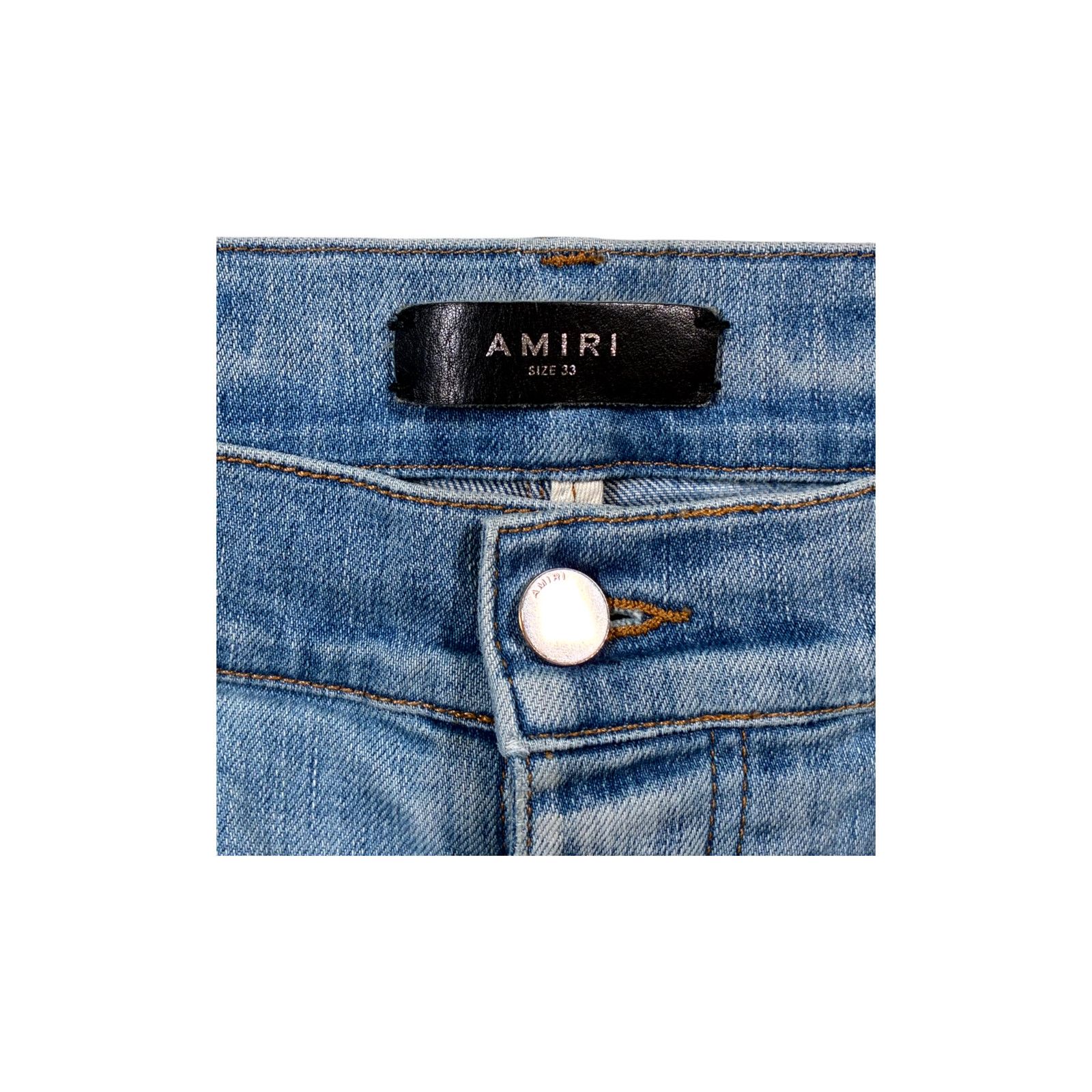 Amiri Amiri Crystal Paint Splatter Light Wash Jeans Size US 33 - 4 Thumbnail