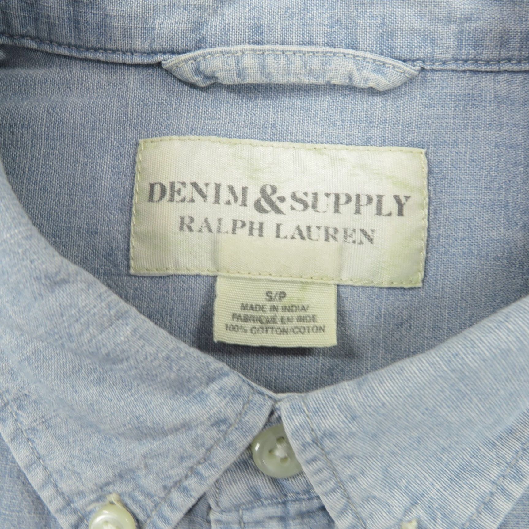 Vintage Denim & Supply Ralph Lauren Shirt Mens Small Blue Button Down Lightweight Jean Size US S / EU 44-46 / 1 - 4 Thumbnail