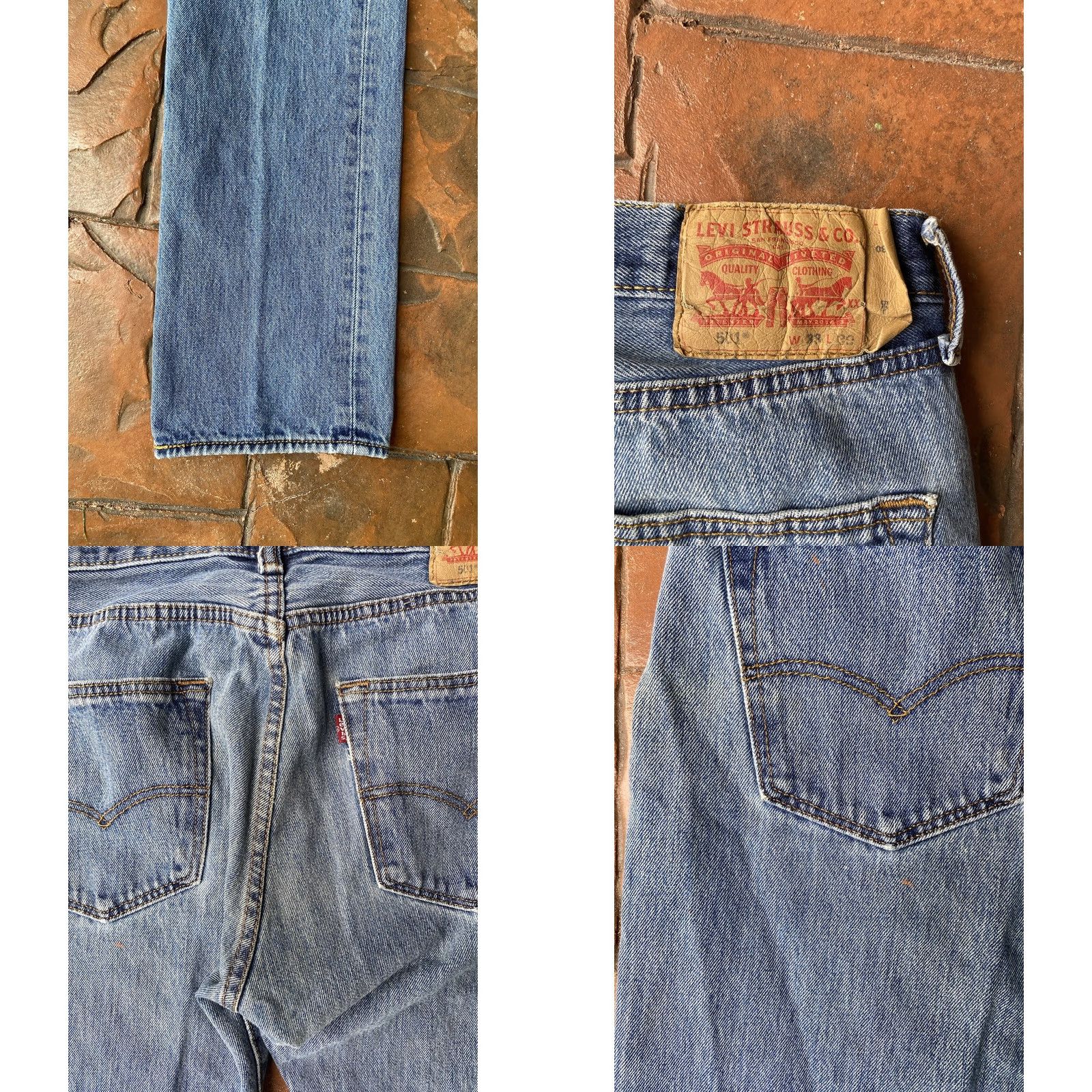 Levi's VINTAGE Levi's 501 Jeans Men 33x30 Blue Button Fly Straight Denim Mid Rise Regular Fit Size US 33 - 8 Thumbnail