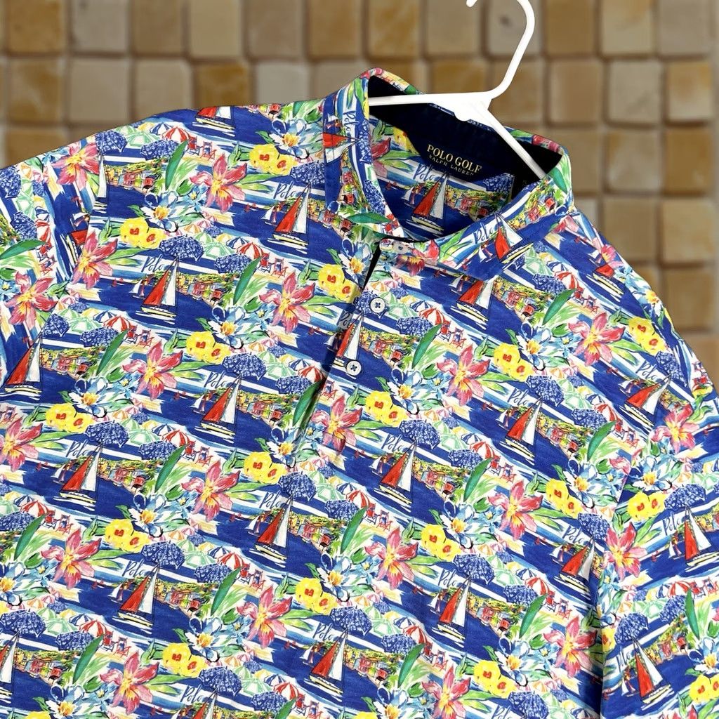 Polo Ralph Lauren Polo Ralph Lauren Shirt Mens XL Extra Large Blue Floral Graphic Short Sleeve Gol Size US XL / EU 56 / 4 - 1 Thumbnail