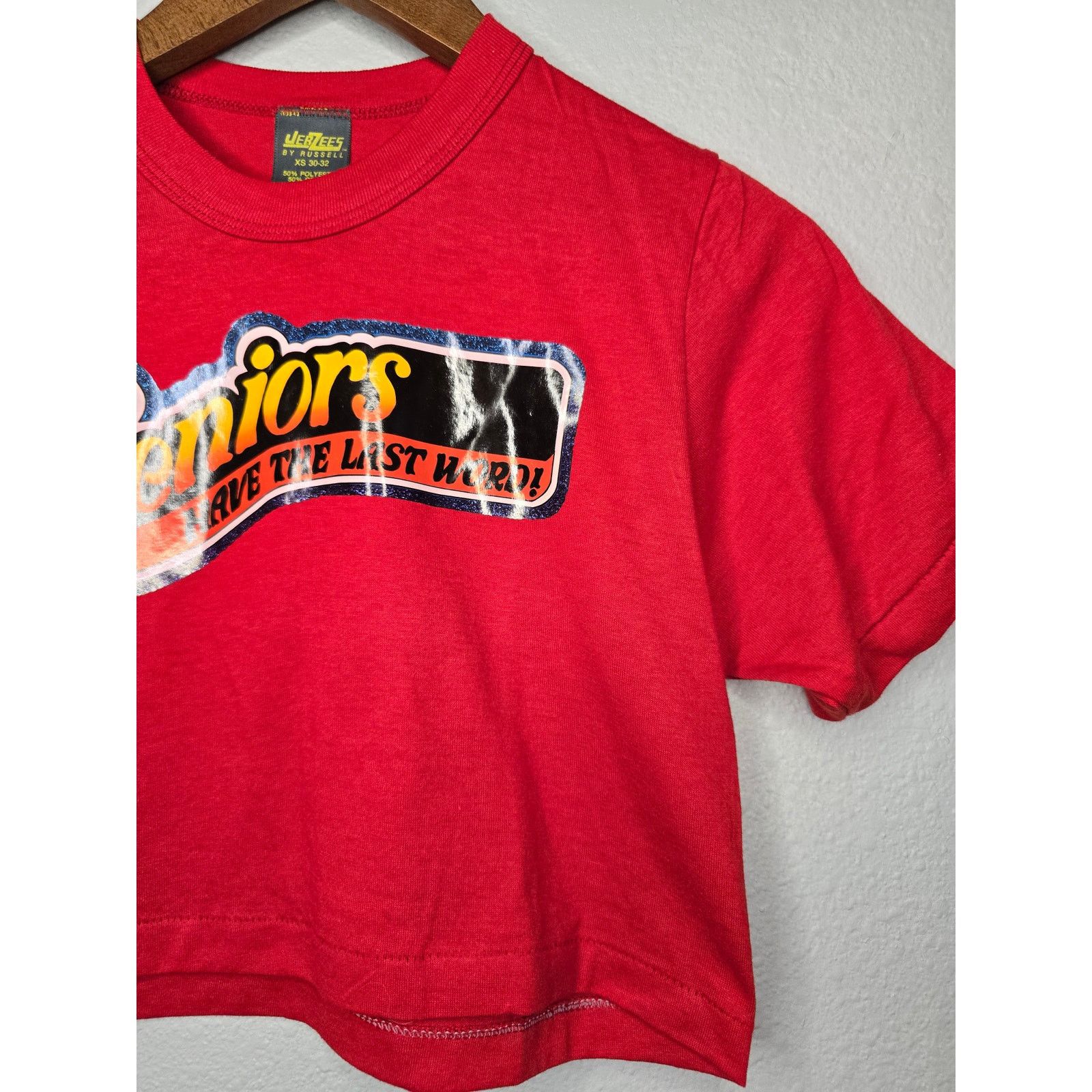 Vintage Vintage Crop Top Shirt Retro Graphic Womens XS Baby Tee 80s Size XS / US 0-2 / IT 36-38 - 2 Thumbnail