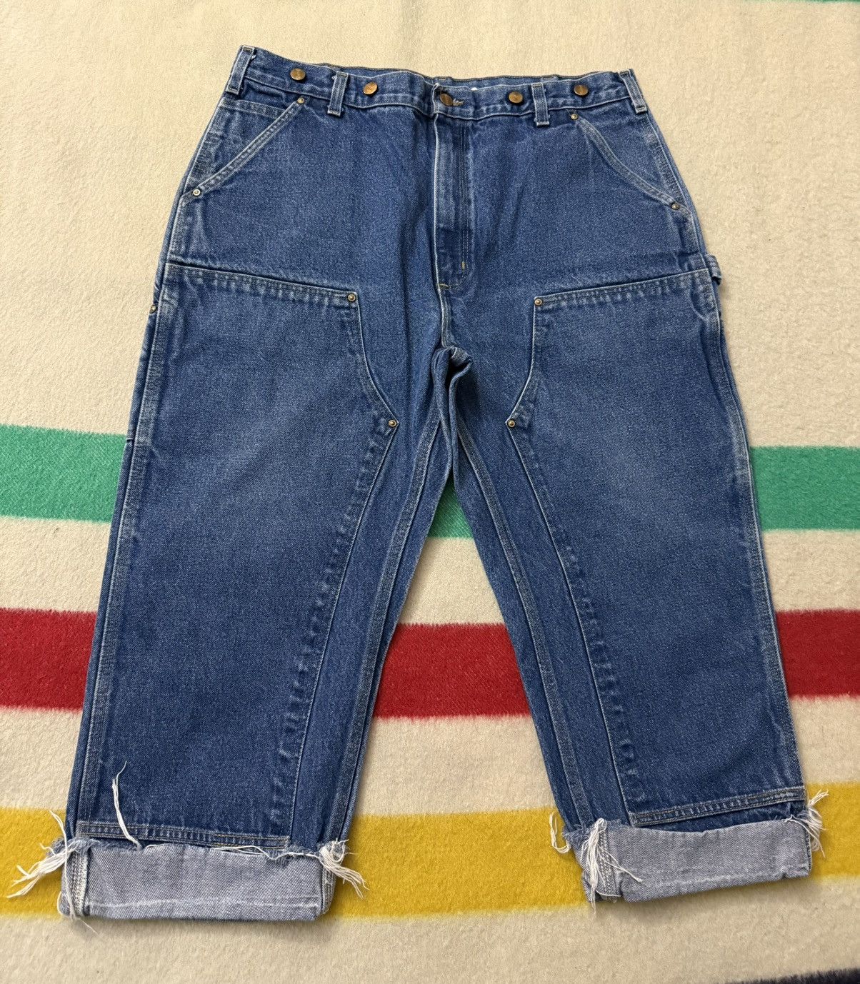 Carhartt Vintage 90s Carhartt Denim Double Knee 38 Wide Leg Jeans Size US 38 / EU 54 - 1 Thumbnail