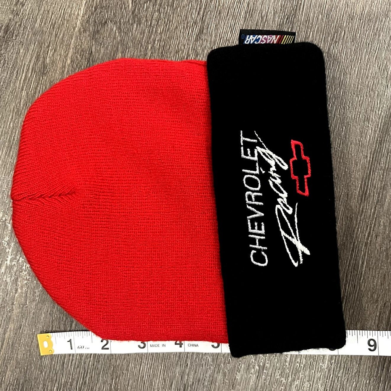 NASCAR Vintage Chevrolet Racing Red Black Logo Motorsports Beanie Size ONE SIZE - 2 Thumbnail