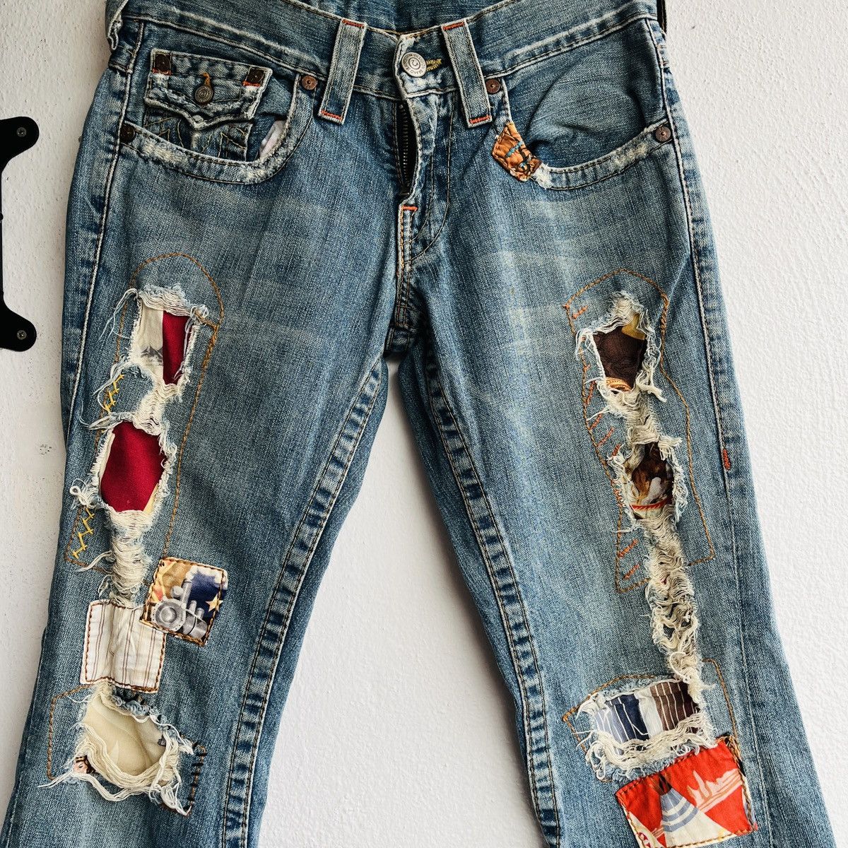 Seditionaries Flared TRUE RELIGION Distressed Patches Sashiko Jeans Size US 28 / EU 44 - 8 Thumbnail