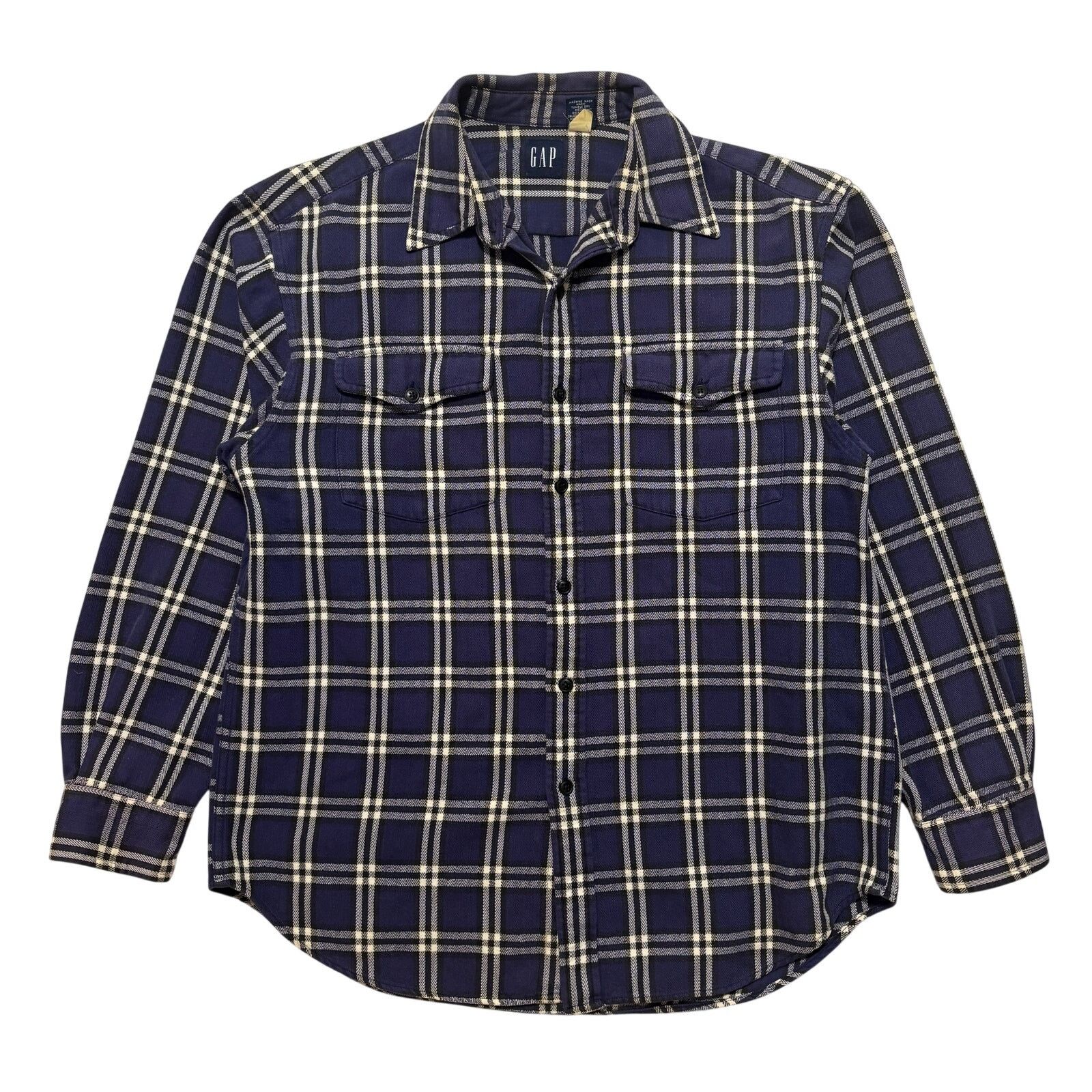 Gap VTG 90's Gap Flannel Long Sleeve Button Up Shirt Blue L Size US L / EU 52-54 / 3 - 1 Thumbnail
