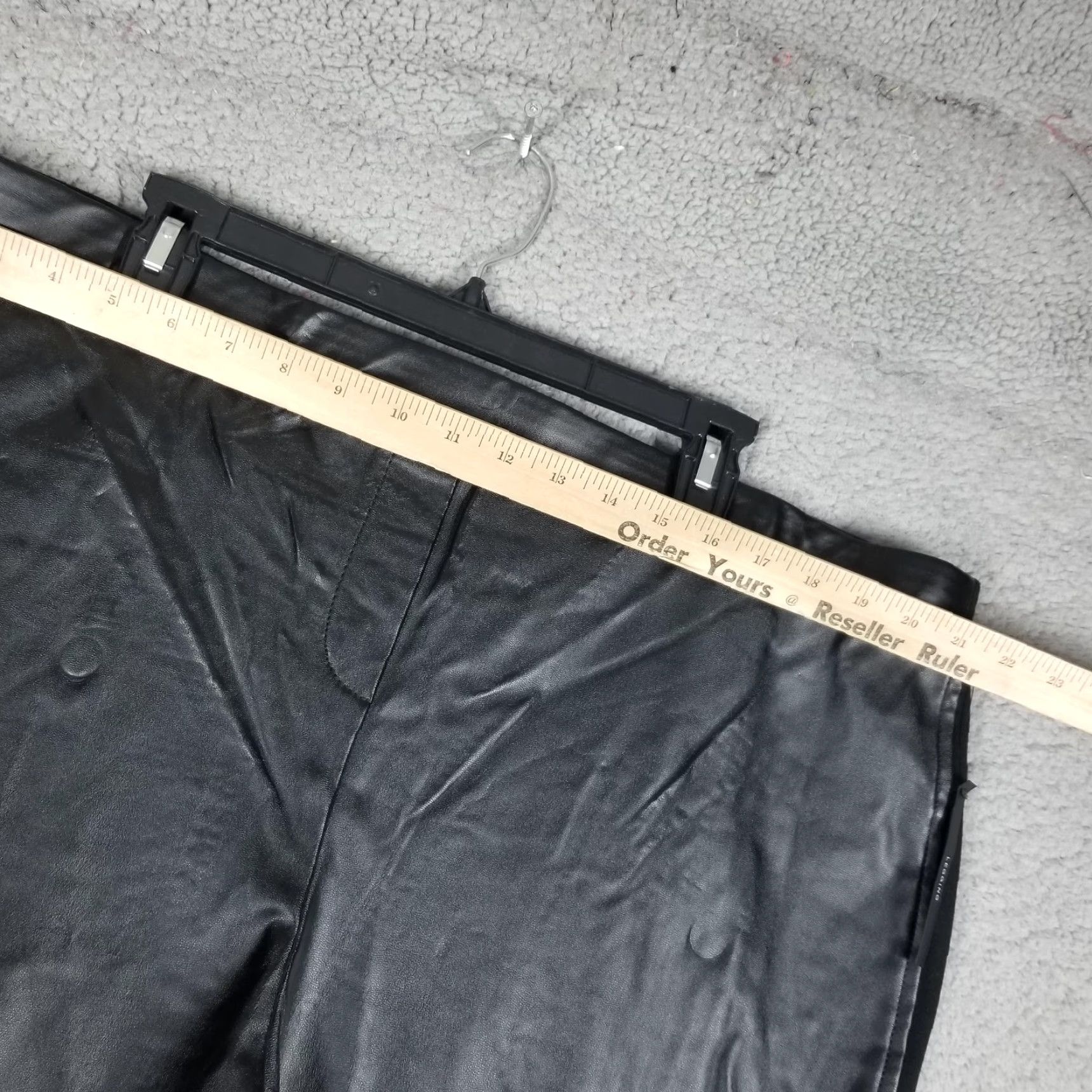 Worthington Worthington Woman Pants Womens 2X Black Faux Leather Ponte Leggings Pull On Plus Size 40" / US 18 - 4 Thumbnail