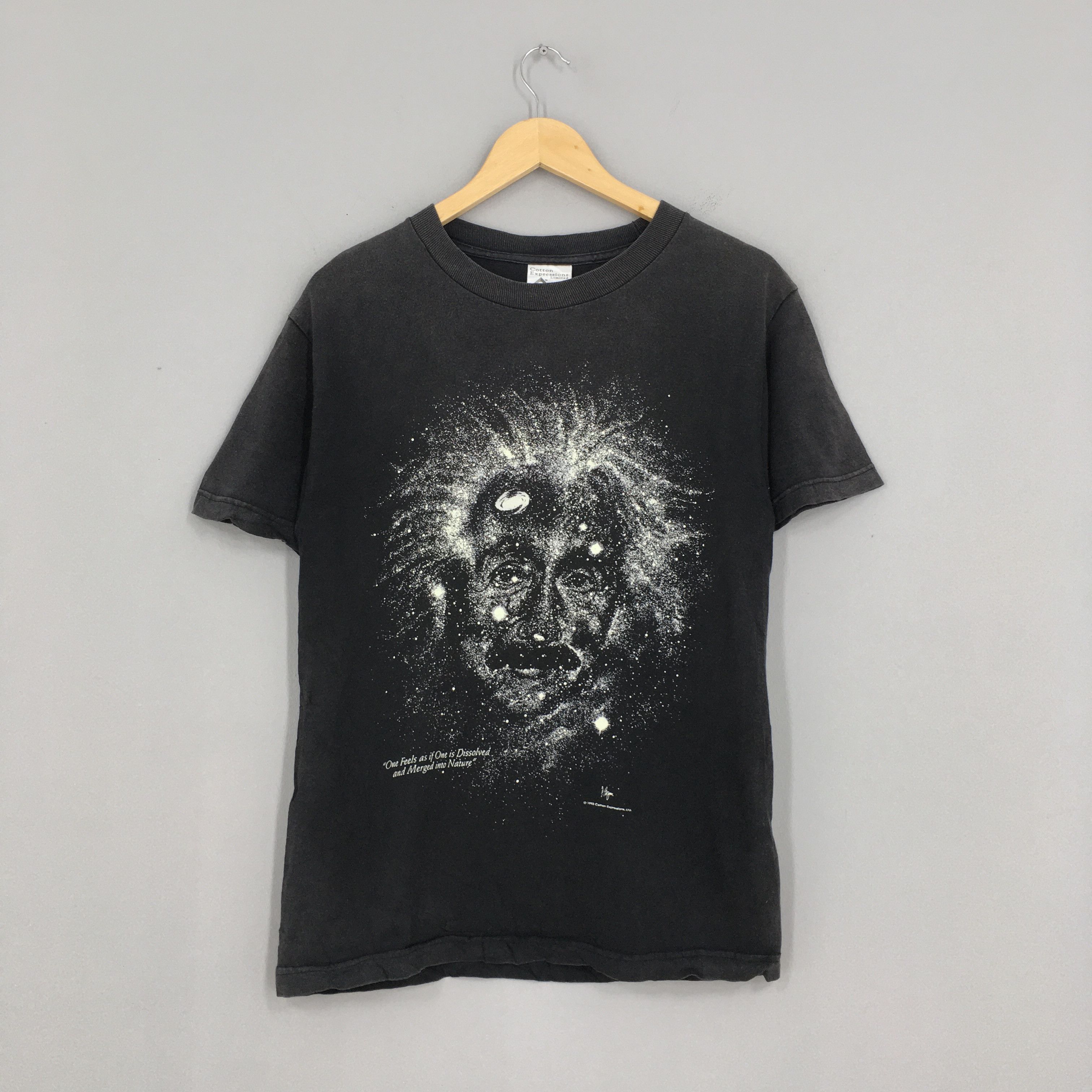 image of Arts Science x Vintage 80's Albert Einstein Genius Black Tshirt Small, Men's