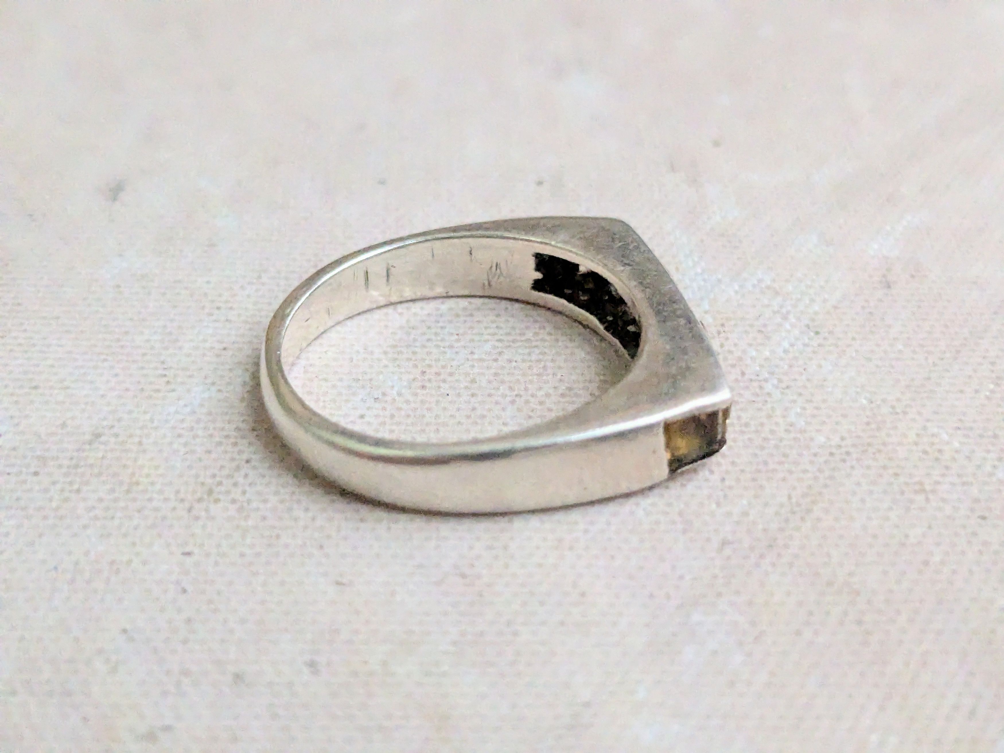 Sterling Silver Vintage Sterling Silver Ring Yellow Citrine 6.5 Channel Size ONE SIZE - 7 Thumbnail