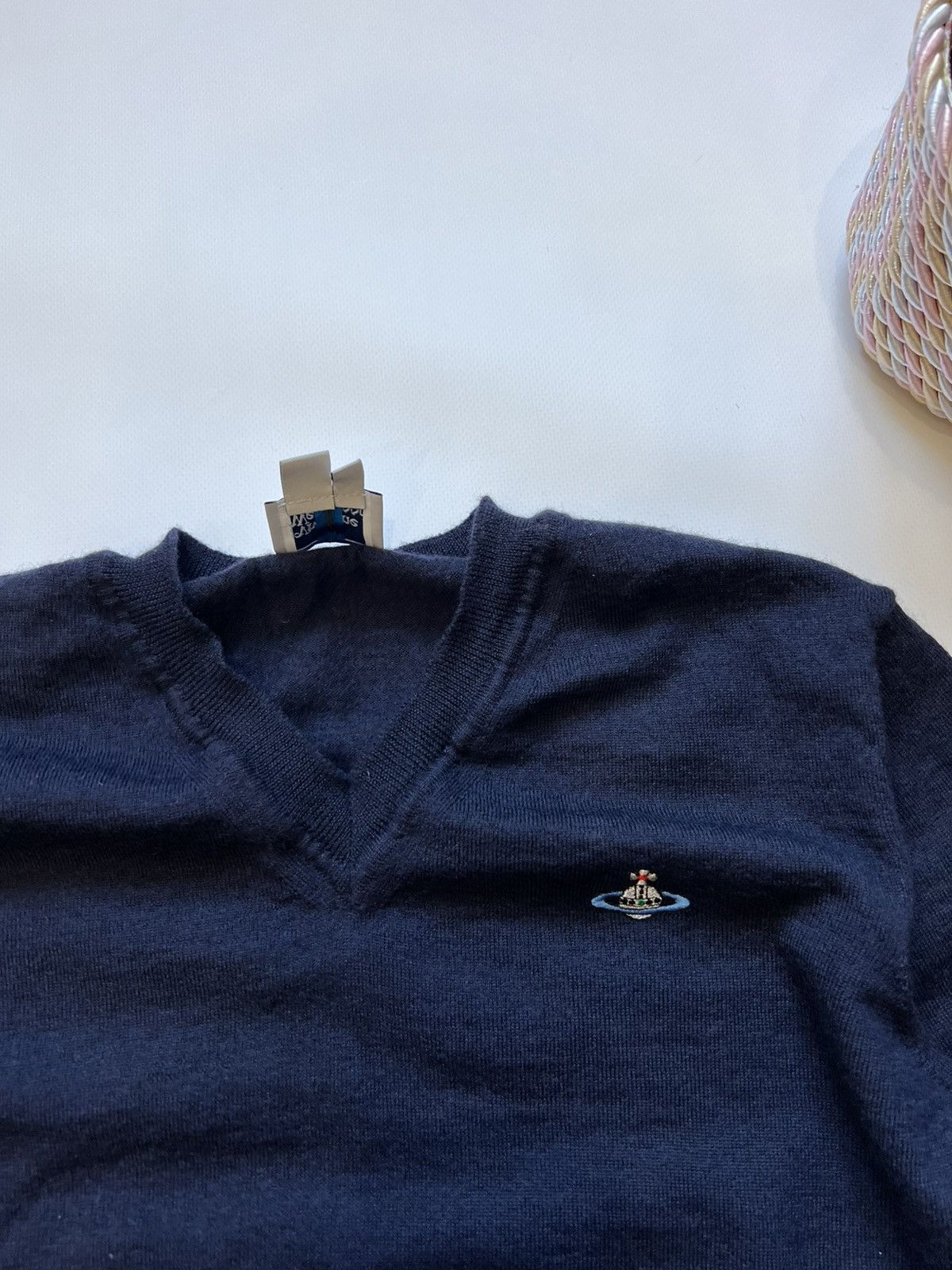 Vivienne Westwood Vivienne Westwood Navy Sweater V Neck Mens Size US M / EU 48-50 / 2 - 3 Thumbnail