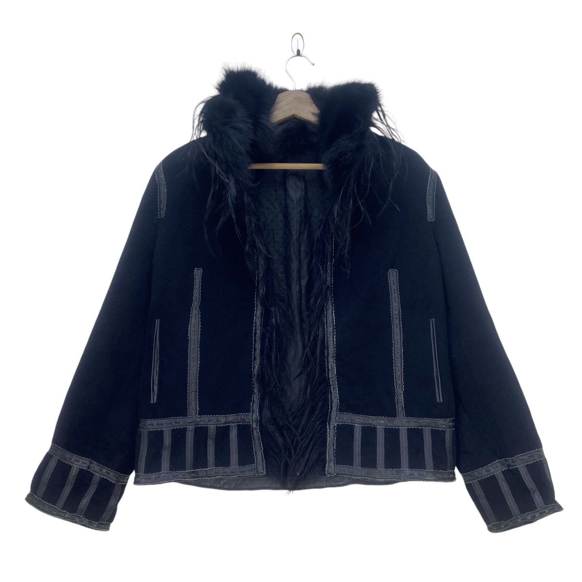 Japanese Brand Japanese Brand Blue Fox Fur Lamb Leather Wool Coat Size M / US 6-8 / IT 42-44 - 1 Thumbnail