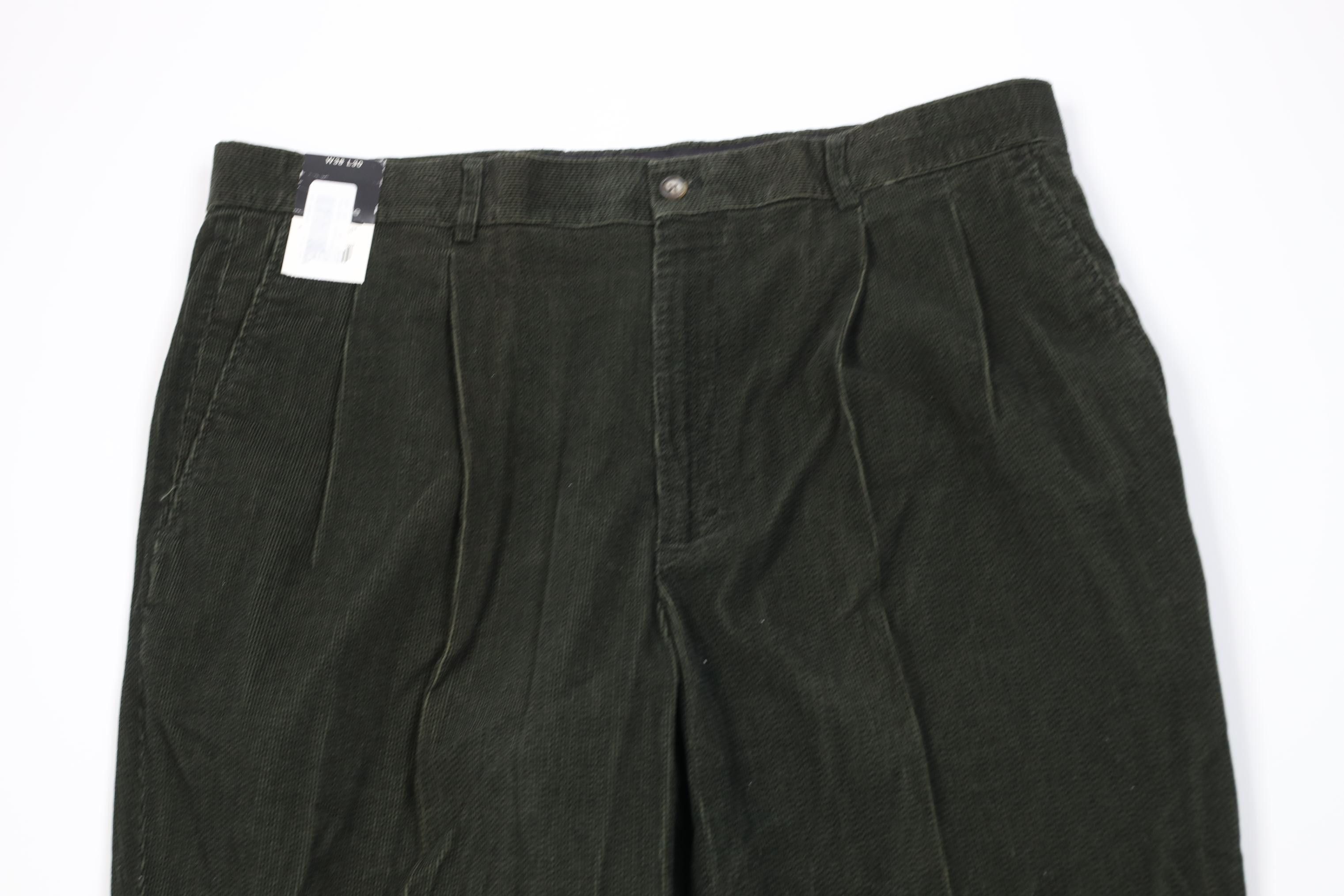 Vintage Deadstock Vintage 90s Streetwear Wide Leg Chino Pants Green Size US 38 / EU 54 - 2 Thumbnail