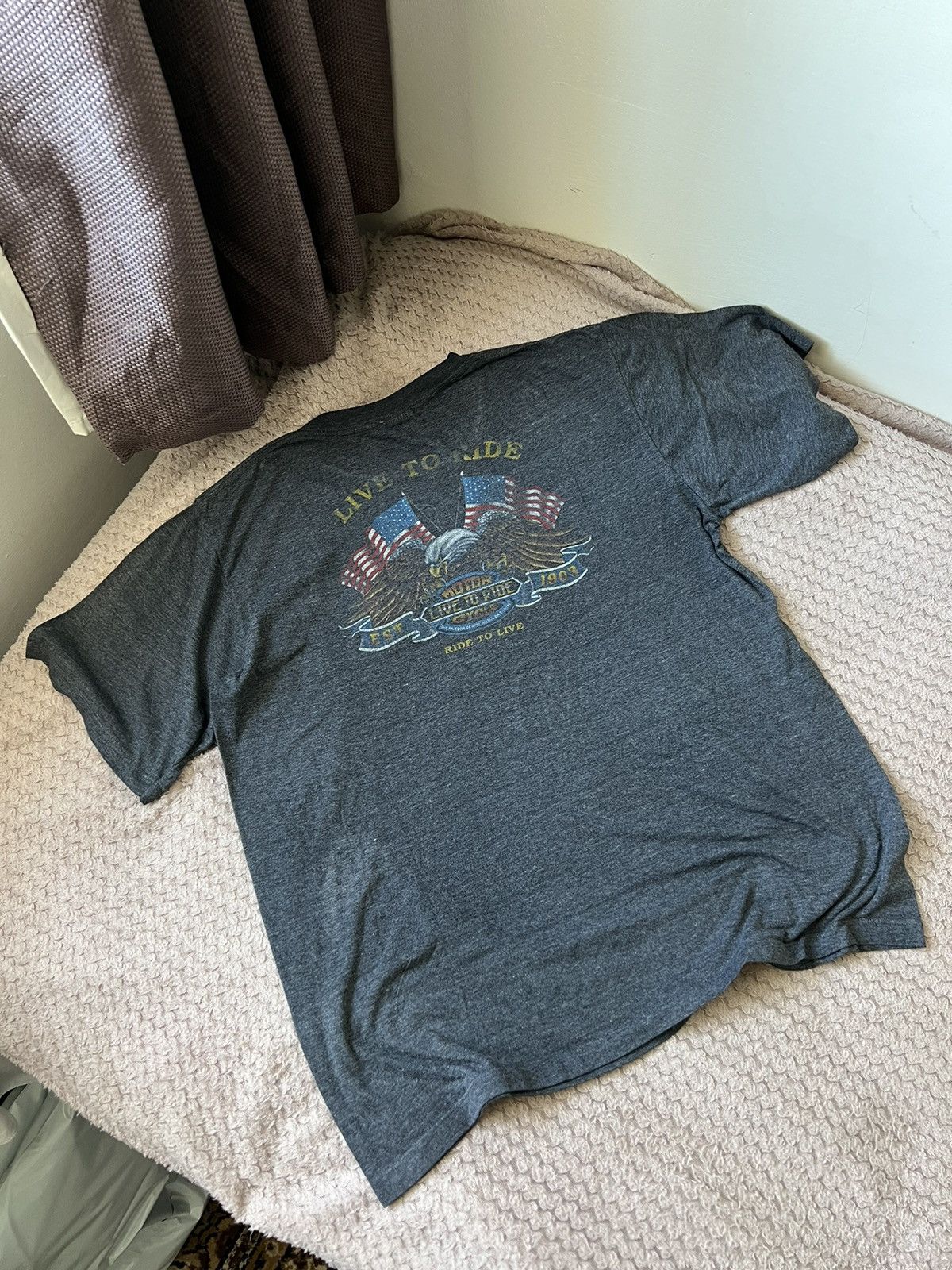 Harley Davidson × Vintage Vintage brothers in the wind motor live in ride 90s shirt 3D Size US M / EU 48-50 / 2 - 9 Thumbnail