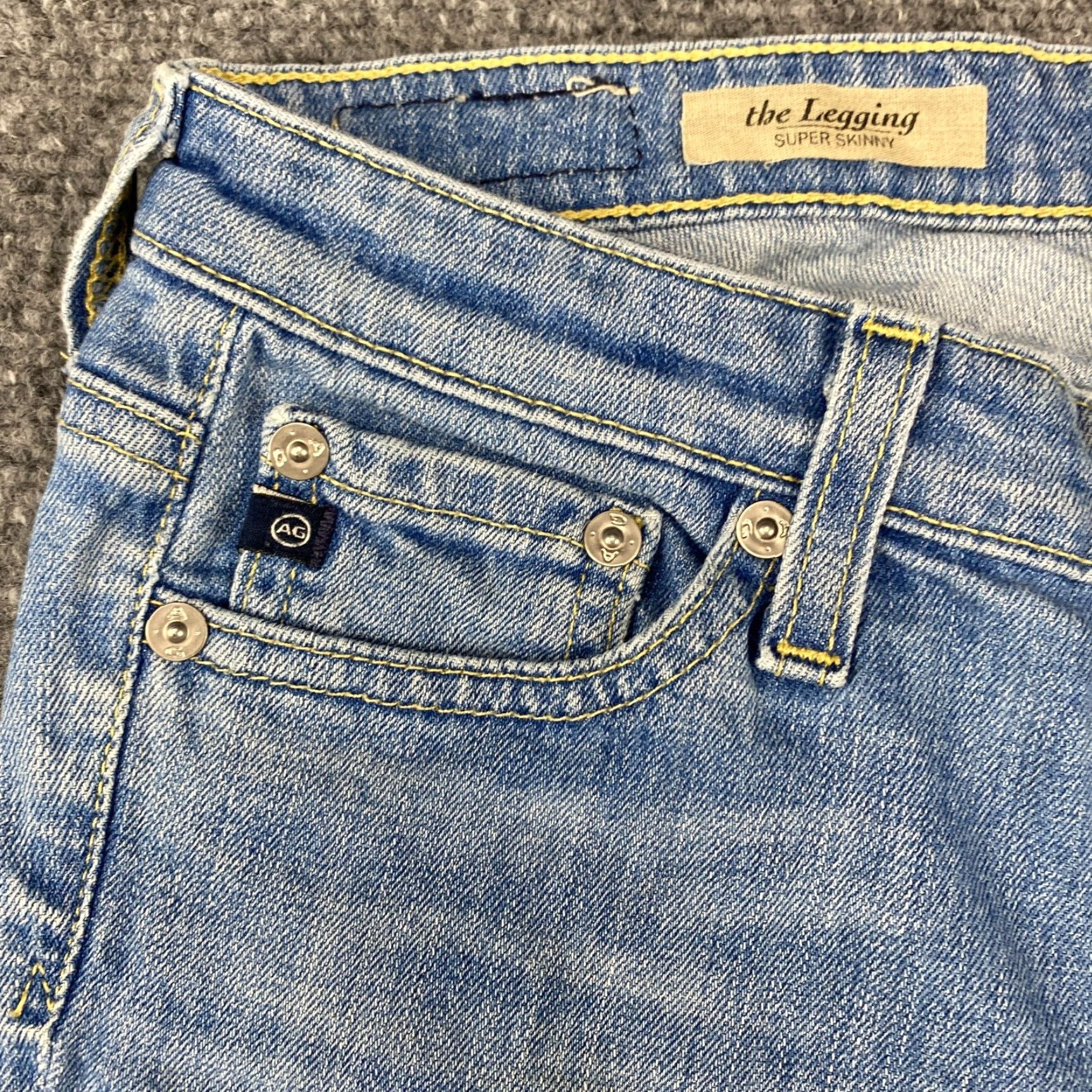 Vintage AG Adriano Goldschmied The Legging Jeans Womens 25R Blue Super Skinny Stretch Jeans Size 42" / US 20 - 3 Thumbnail