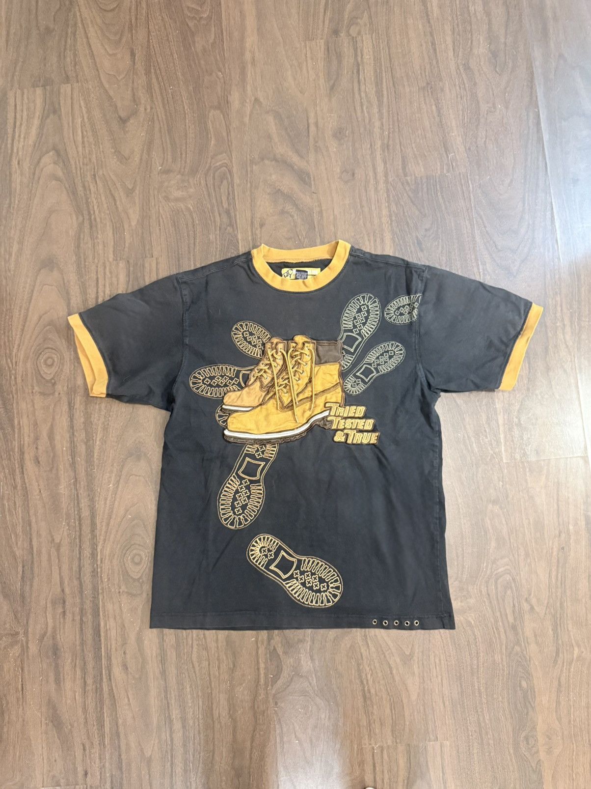 Other Y2K RAW BLUE Brown Embroidered Timberland Streetwear Tee Size US L / EU 52-54 / 3 - 1 Thumbnail