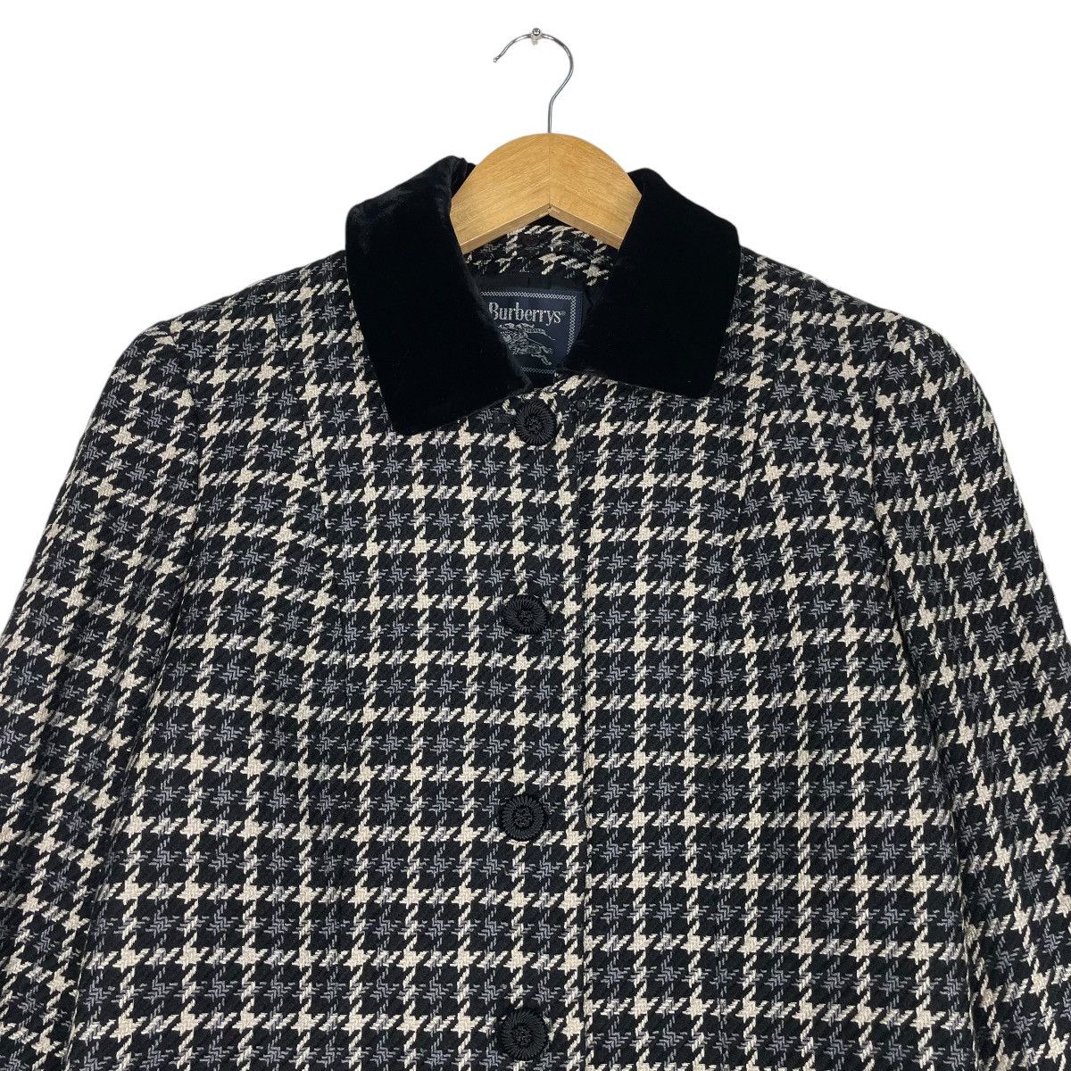 Burberry × Vintage 💥90s BURBERRYS CHECKED BLACK WHITE JACKET Size M / US 6-8 / IT 42-44 - 2 Thumbnail