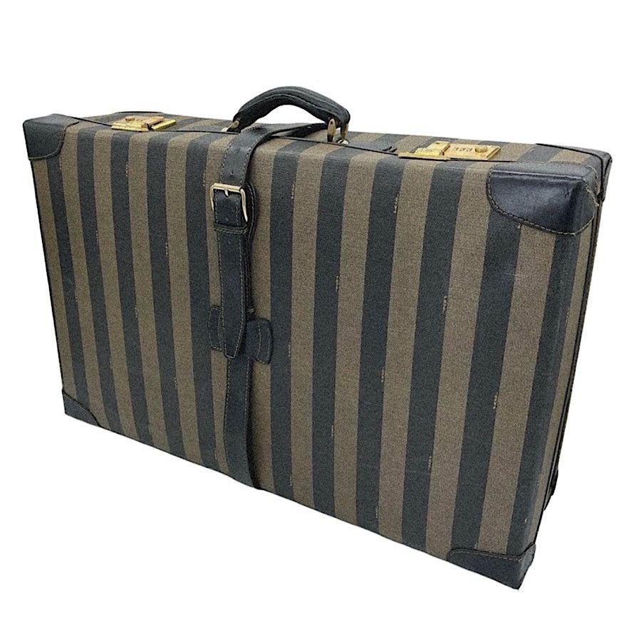 Fendi Authentic Vintage Fendi Oversized Striped PecanHardcaseTrunk Size ONE SIZE - 1 Thumbnail