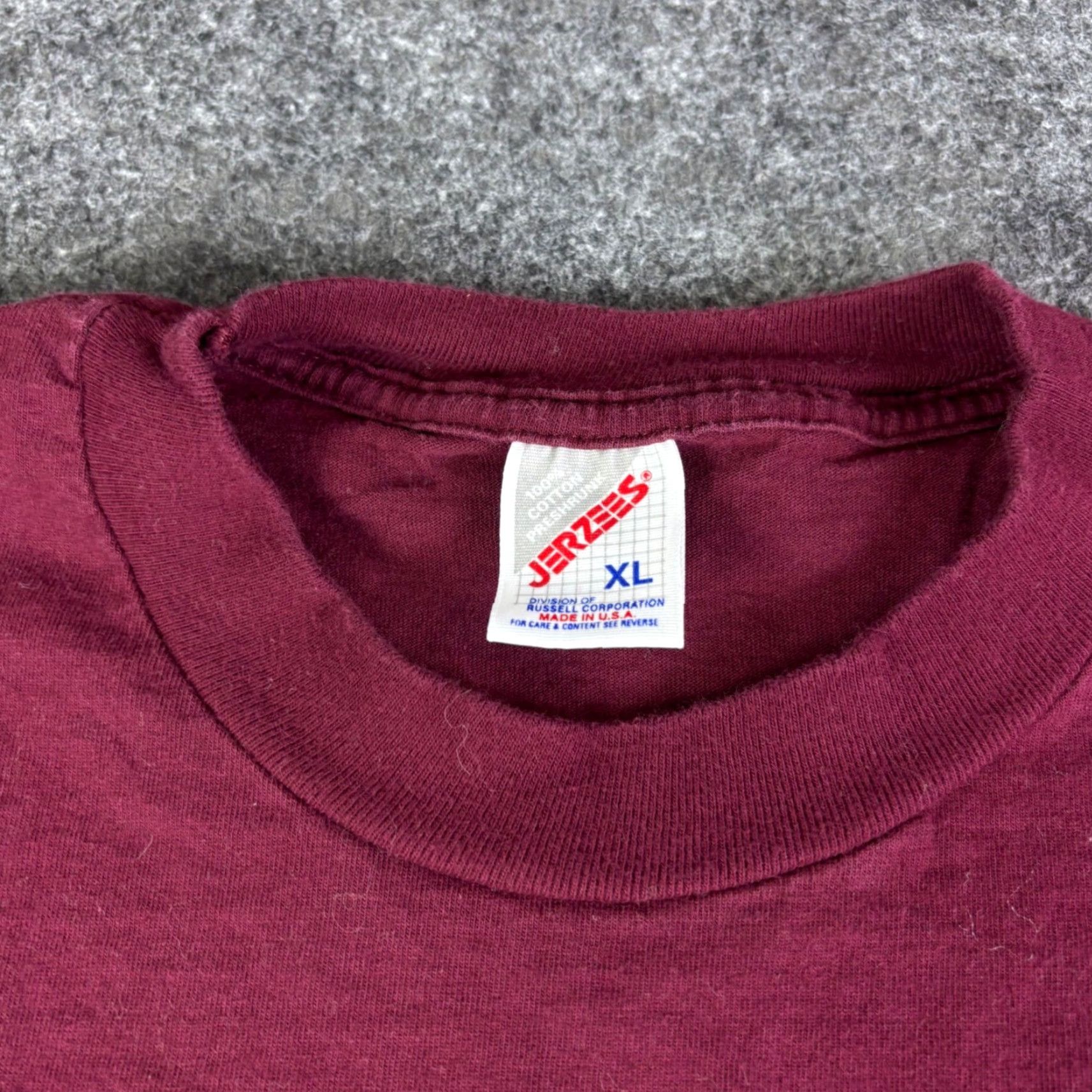 Jerzees VINTAGE Princeton Dial Elm & Cannon Club T-Shirt XL Maroon USA Made 90s Men Graphic Tee Short Sleeve 100% Cotton Jerzees USA (Red) Sportswear 1990s Size US XL / EU 56 / 4 - 6 Thumbnail