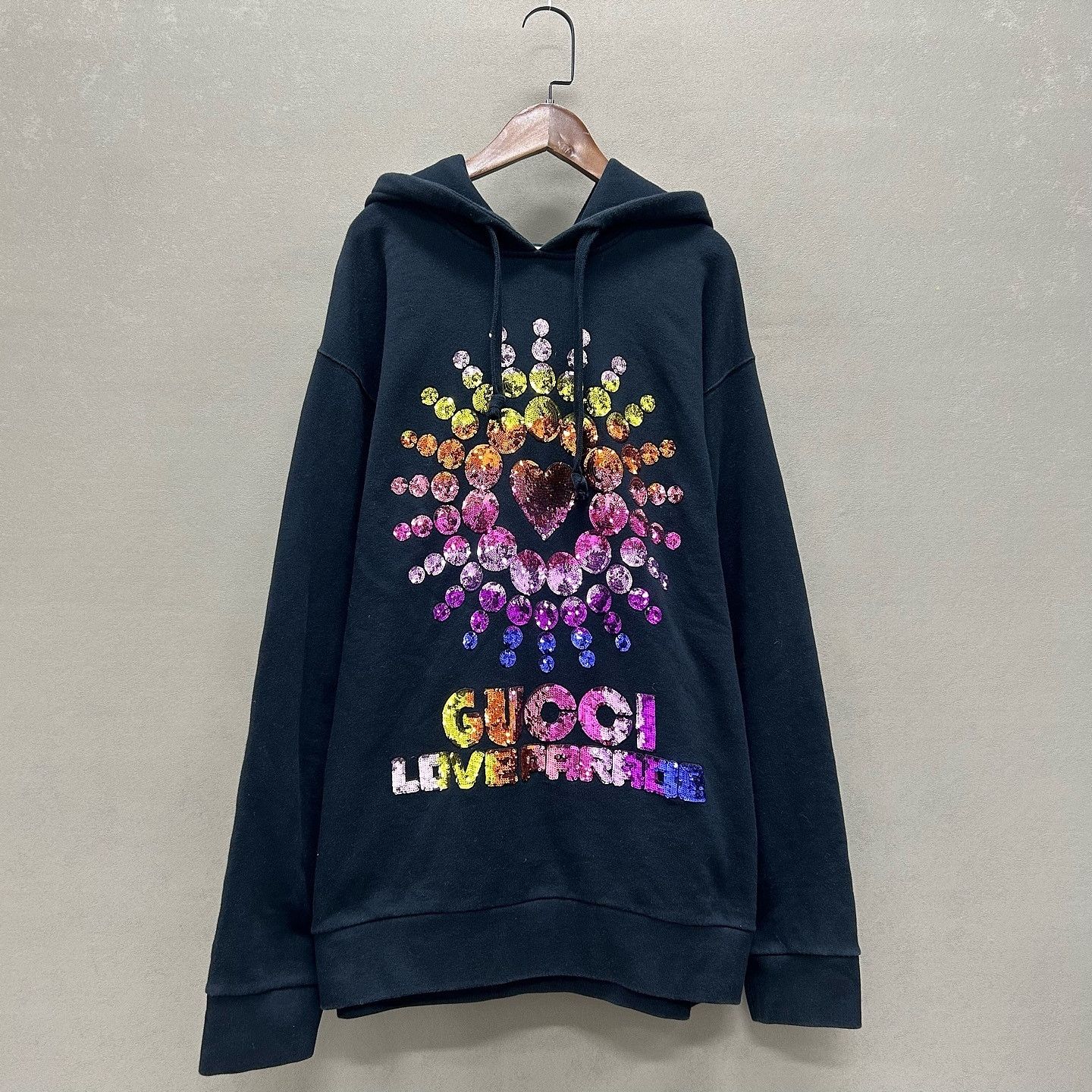 Gucci Gucci Rainbow Sequin Logo Hoodie Size L Size L / US 10 / IT 46 - 1 Thumbnail