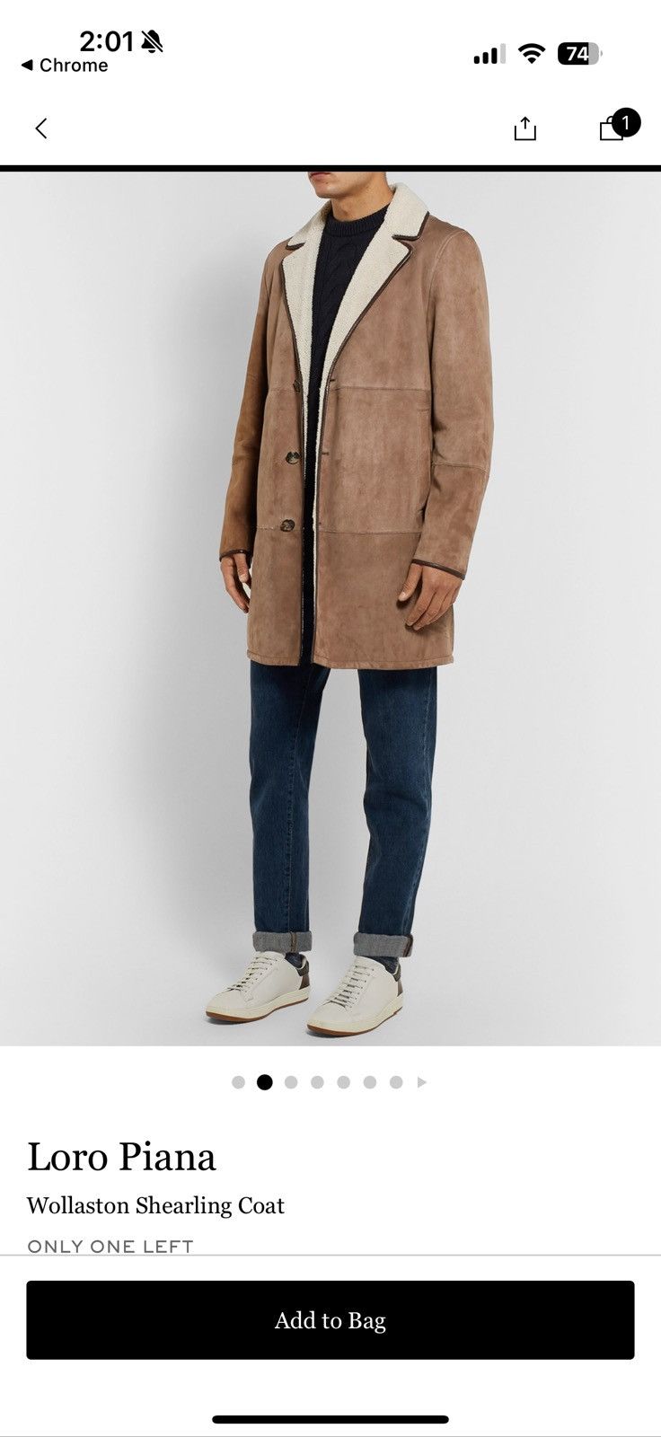 Loro Piana Wollaston Shearling Coat