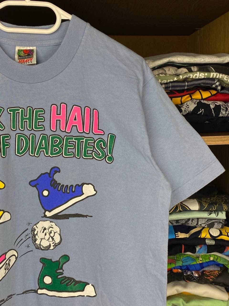 Fruit Of The Loom × Vintage Vintage Walk To Cure Diabetes 90s Graphic Fotl Tee Size US XL / EU 56 / 4 - 4 Thumbnail
