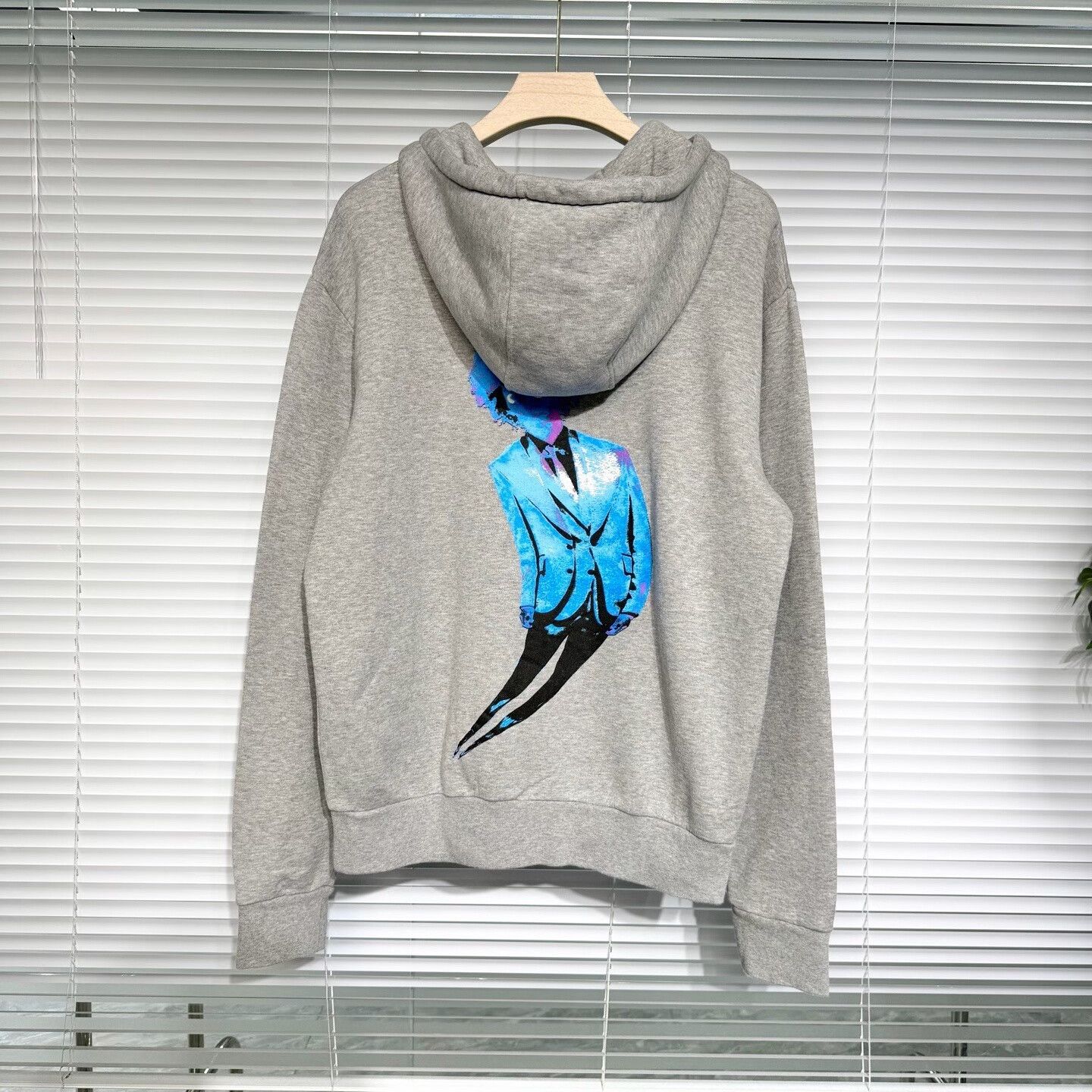 Louis Vuitton LV Gray Hoodie Graffiti Logo Neon Print Size US L / EU 52-54 / 3 - 2 Thumbnail