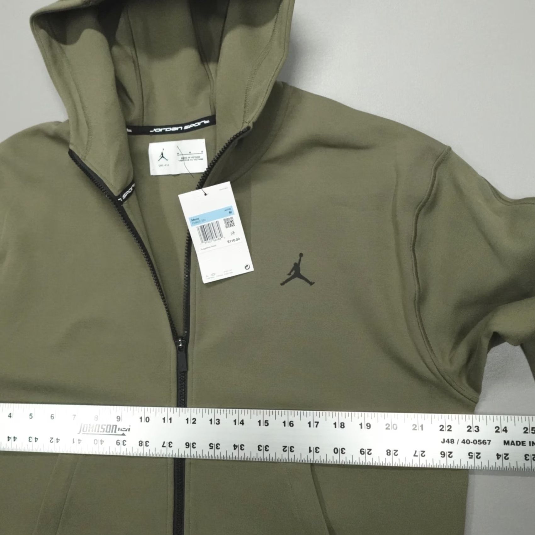 Nike Air Jordan Dri-Fit Sport Hoop Fleece Zip Hoodie Men's M Olive FV8602-222 Size US M / EU 48-50 / 2 - 5 Thumbnail