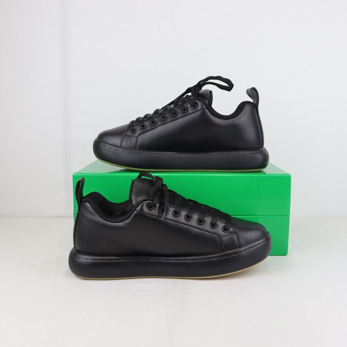 Bottega Veneta o1rshd1 Tennis Calf Leather Sneakers in Black Size US 10 / EU 43 - 1 Thumbnail