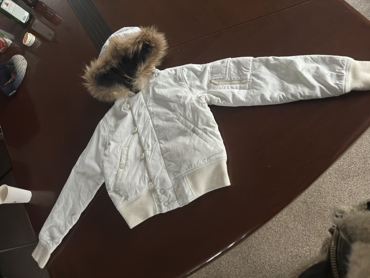 Japanese Brand × Le Grande Bleu (L.G.B.) Vintage Cropped Fur Hood Bomber Jacket Size US S / EU 44-46 / 1 - 12 Thumbnail