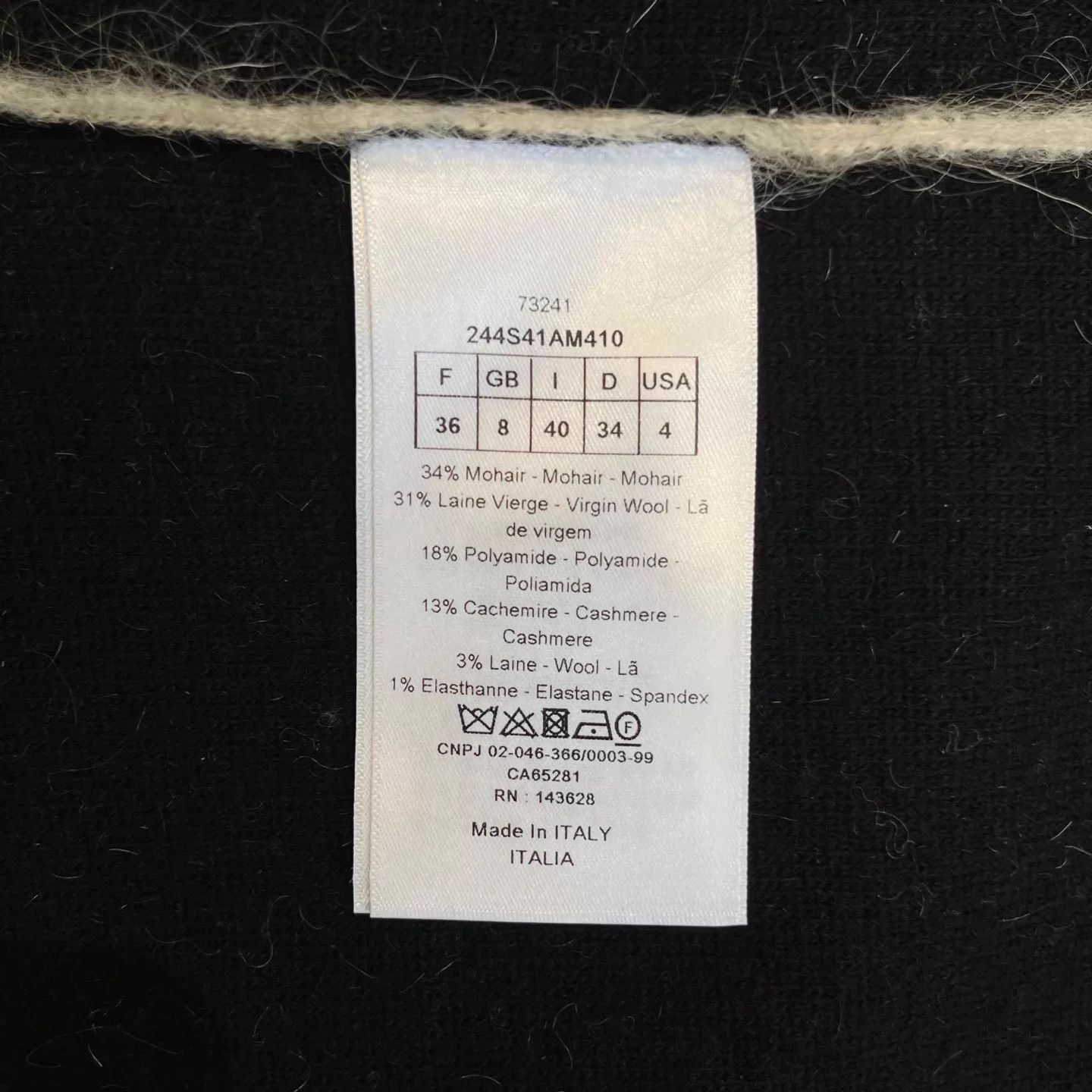 Dior DIOR Ivory Badge Short Sleeve Cashmere Sweater (Size 36) Size XS / US 0-2 / IT 36-38 - 6 Thumbnail