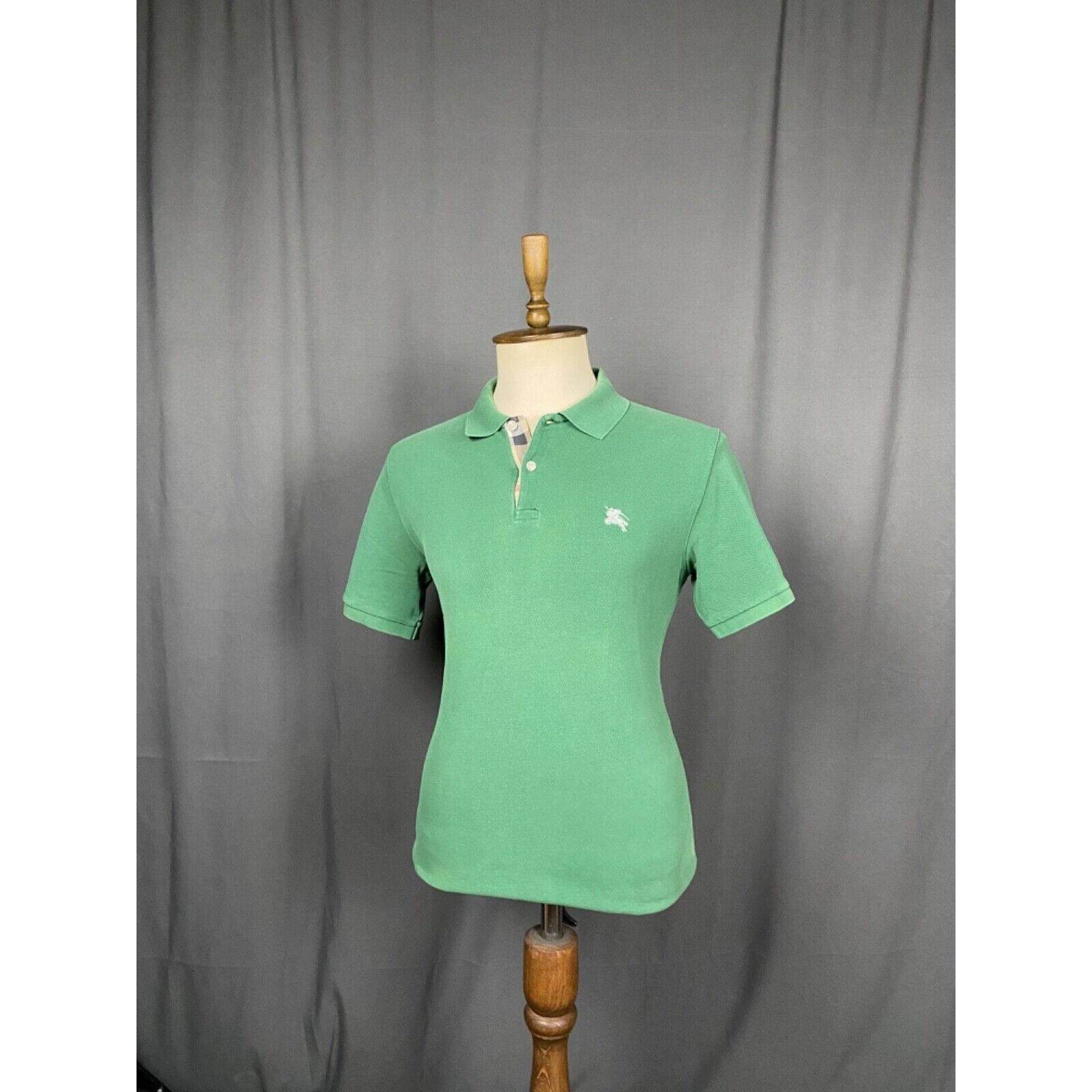 Burberry Burberry Small Logo Nova Check Men's Distressed Green Polo T Size US S / EU 44-46 / 1 - 4 Thumbnail