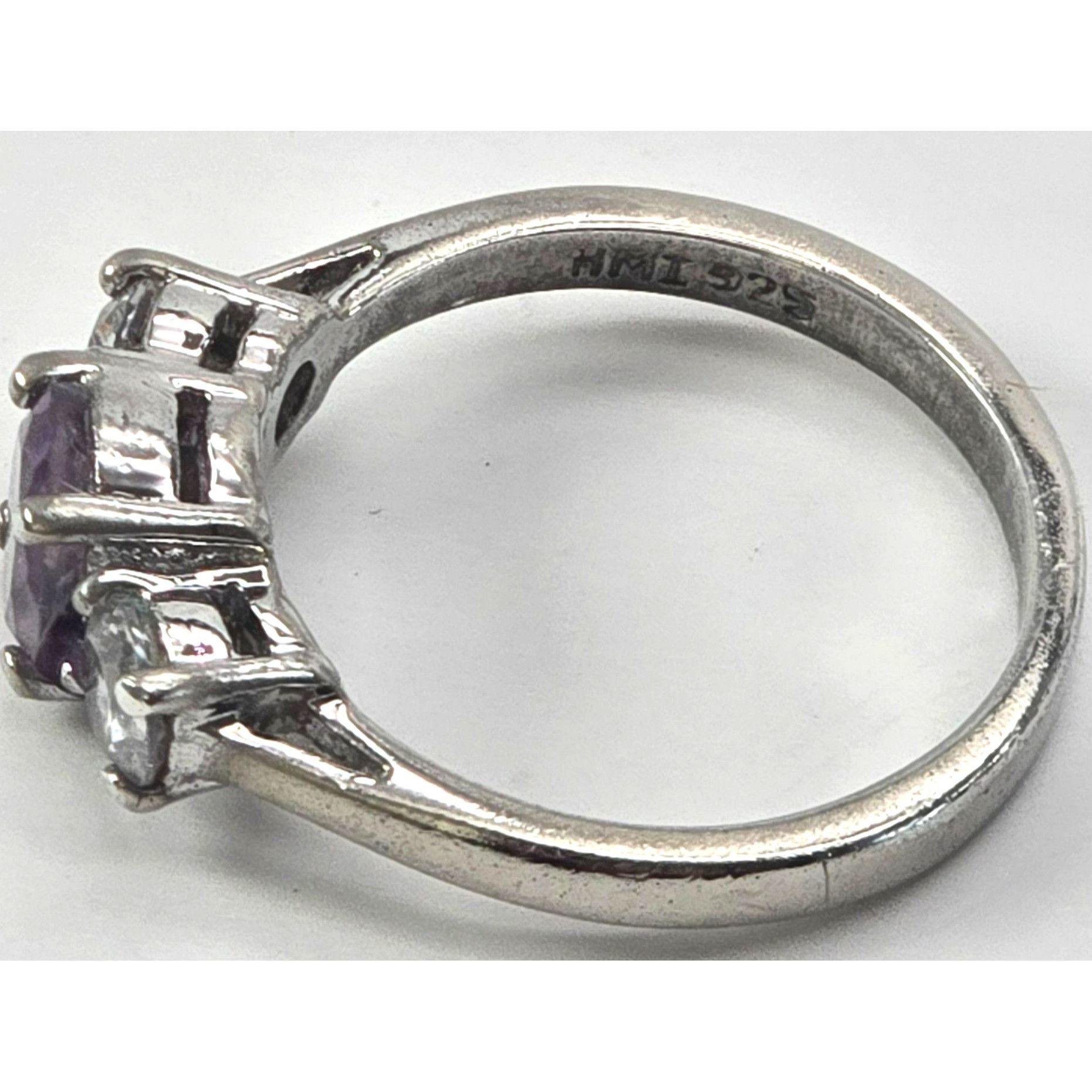 Other Amethyst & White Topaz Sterling Silver Ring Size 5.75 Elegan Size ONE SIZE - 4 Thumbnail