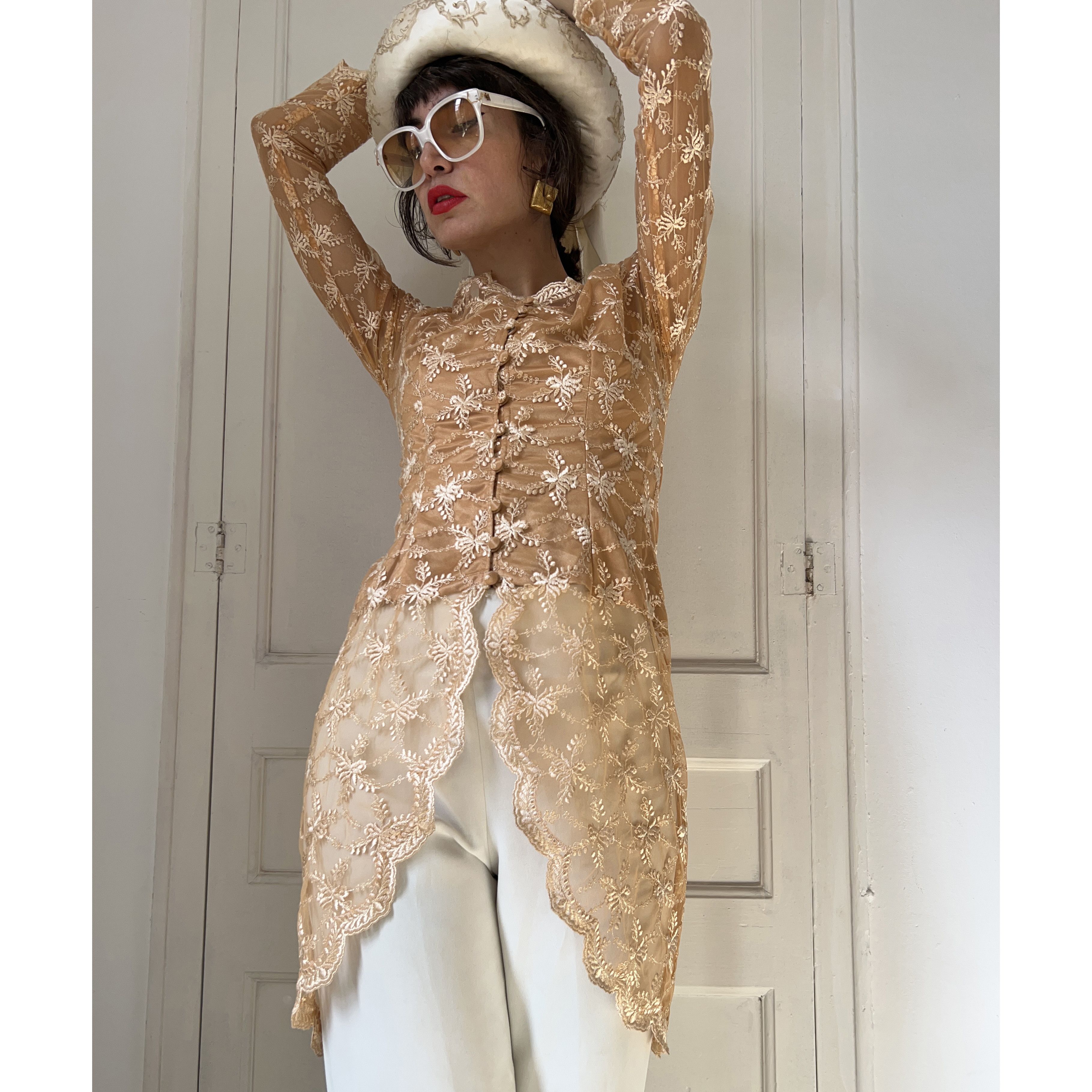 Vintage Vintage Orange Lace Kebaya Dress Size M / US 6-8 / IT 42-44 - 6 Thumbnail