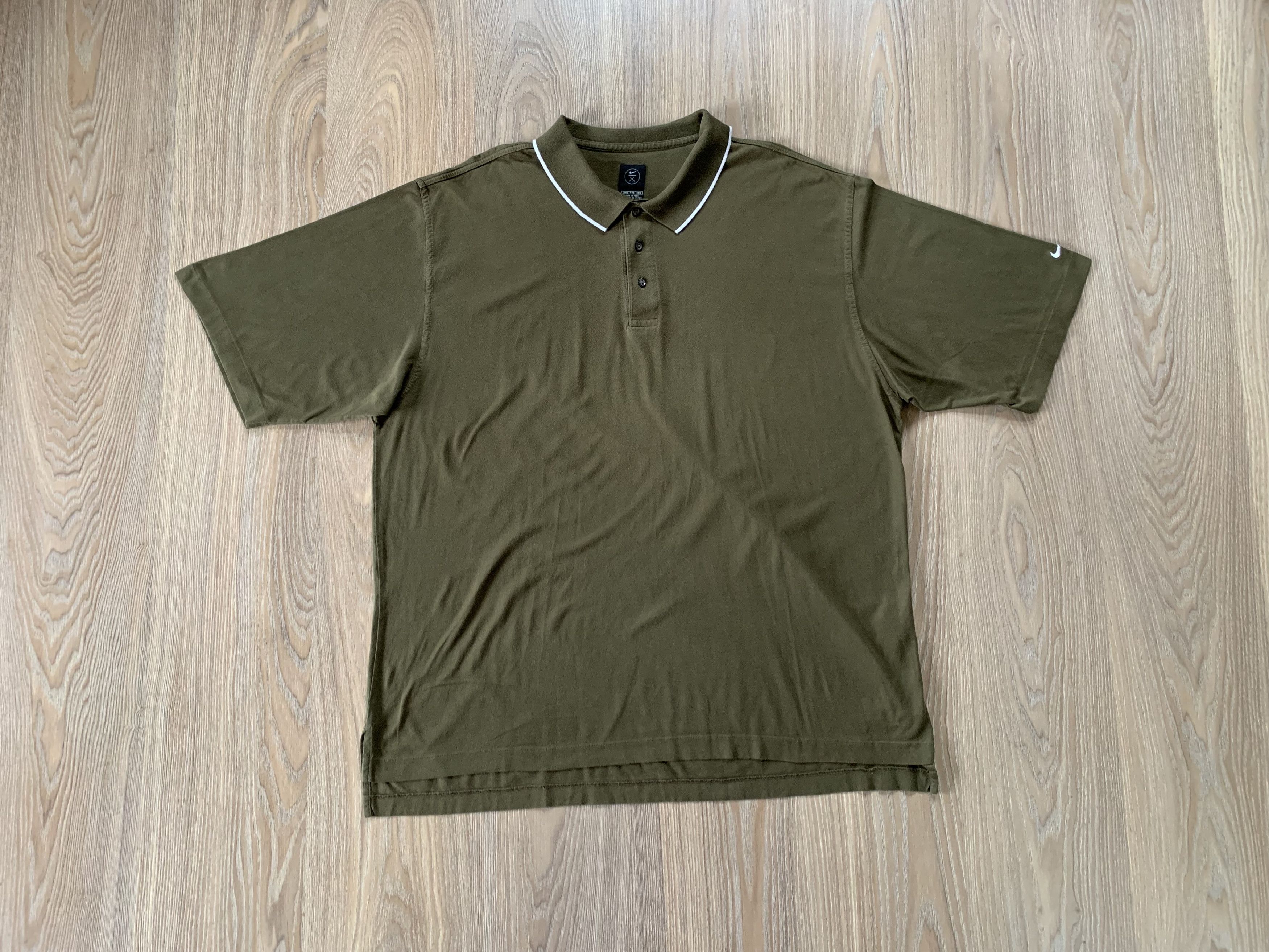 Nike Nike Vintage Khaki Cotton Polo T Shirt Size US XXL / EU 58 / 5 - 9 Thumbnail