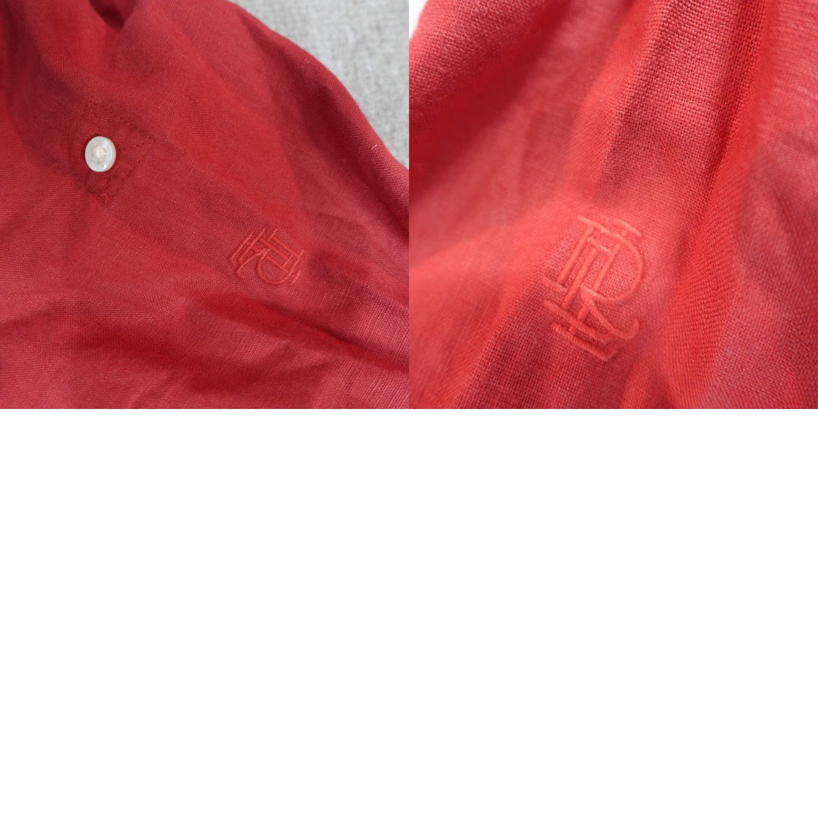 Ralph Lauren Lauren Ralph Lauren Shirt 2X Red 100% Linen Solid Button-Up Collared Long Sleeve Women Plus Size Size XXL / US 16-18 / IT 52-54 - 8 Thumbnail