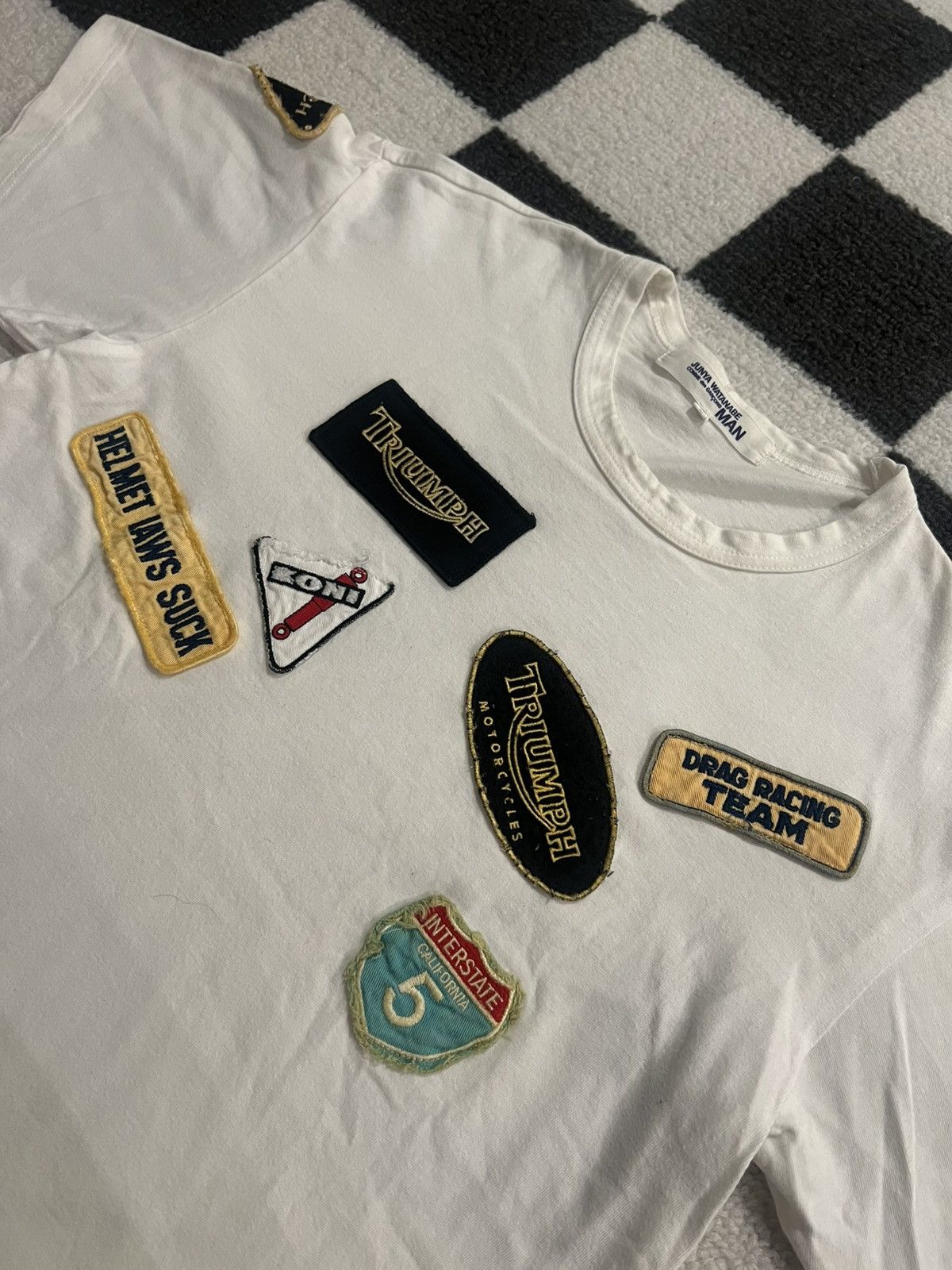 Junya Watanabe Junya Watanabe AD2002 Moto Patch Shirt Size US S / EU 44-46 / 1 - 2 Thumbnail
