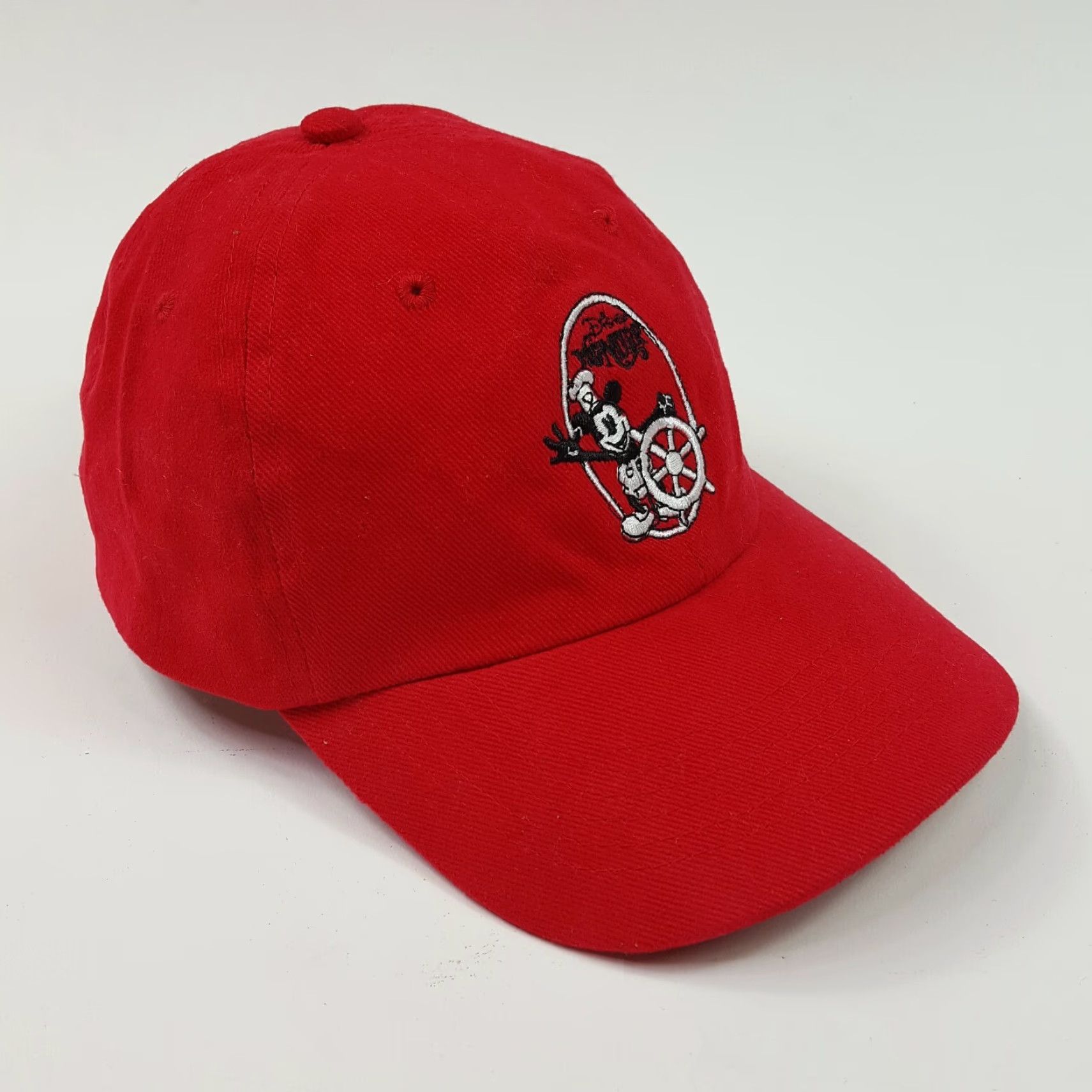 Disney VINTAGE Disney World Hat Snapback Baseball Cap Mickey Mouse Cartoon Red Adjustable Embroidered 2000s Y2K Headmaster, Inc Mens Hat Size ONE SIZE - 3 Thumbnail