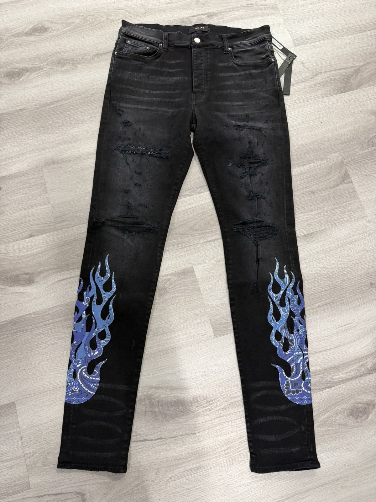 Amiri Bandana Flame Jean Aged Black / Blue