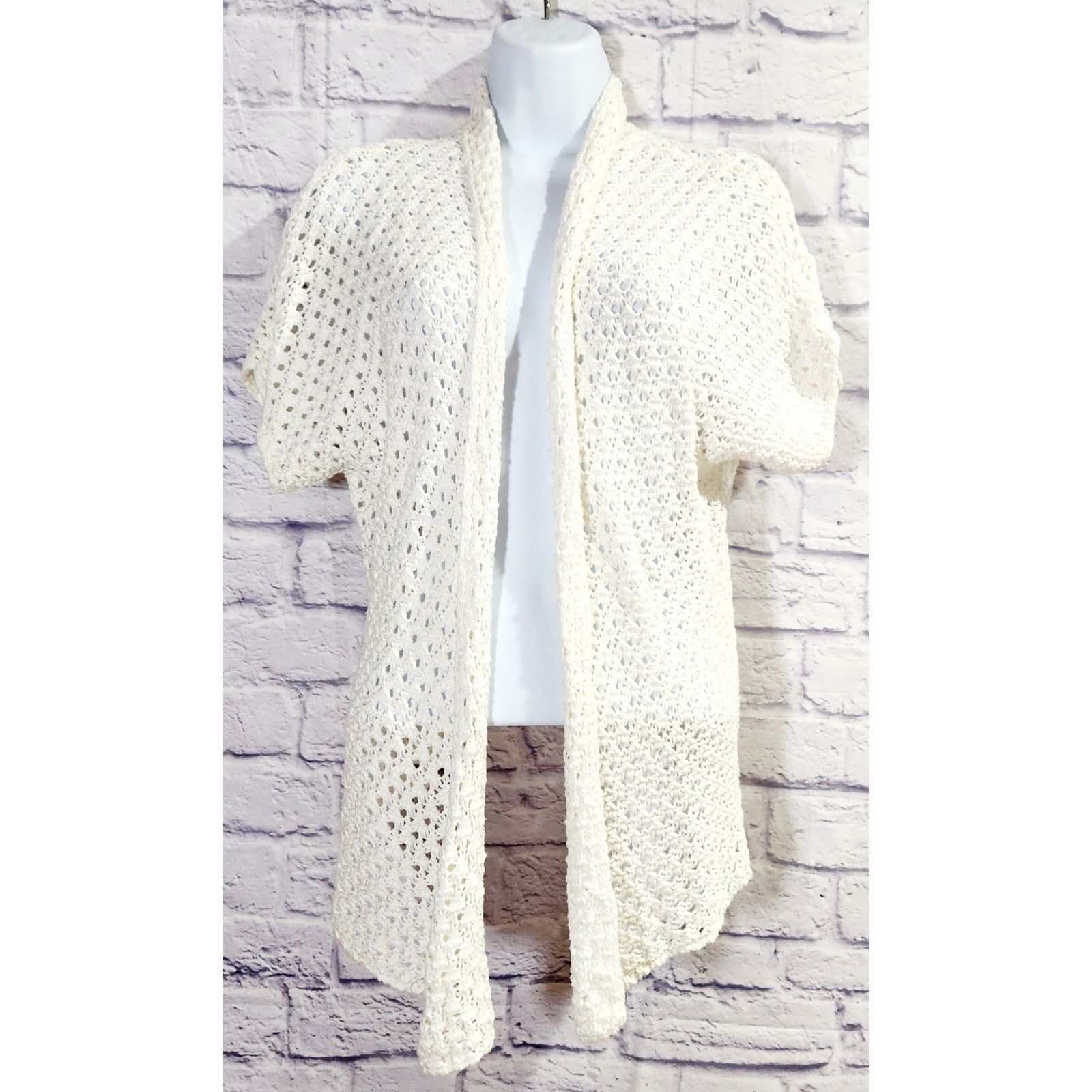 Other Old Navy Cream Short Dolman Sleeves Cardigan Medium Size M / US 6-8 / IT 42-44 - 1 Thumbnail