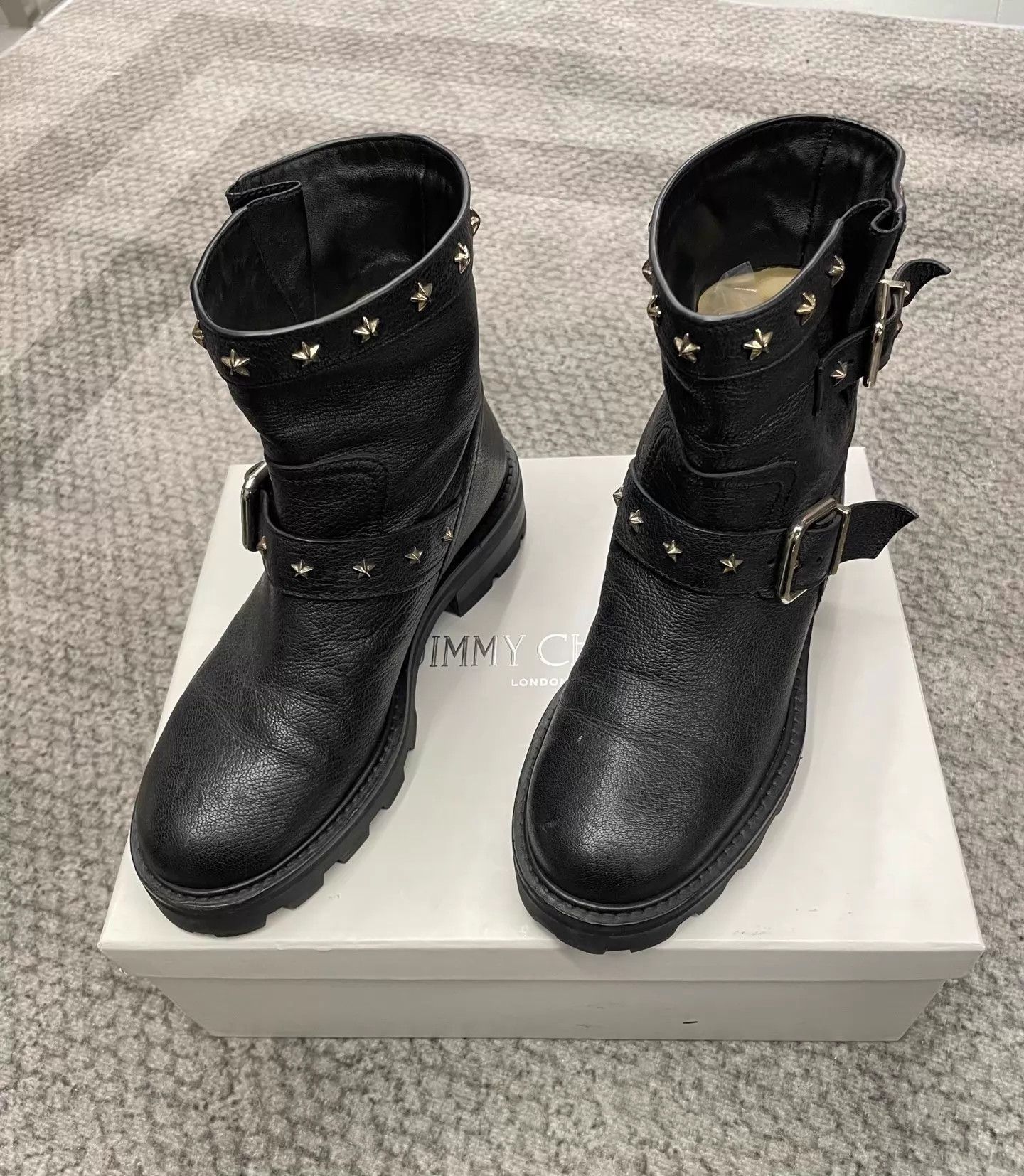 Jimmy Choo Jimmy Choo Black Leather Ankle Boots Size US 5.5 / IT 35.5 - 2 Thumbnail