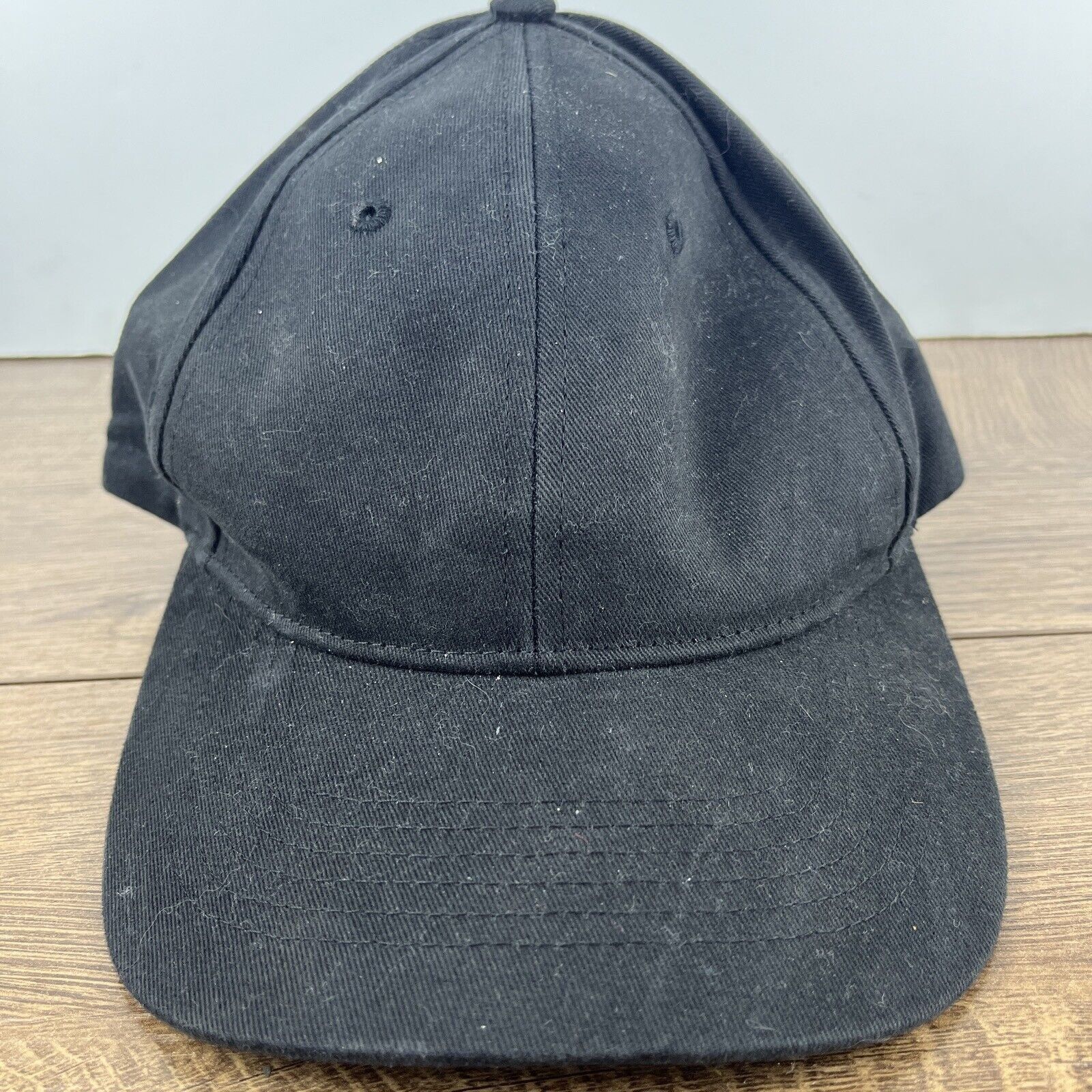Other Plain Black Hat Adjustable Adult Size Hat Plain Black Cap Size ONE SIZE - 5 Thumbnail