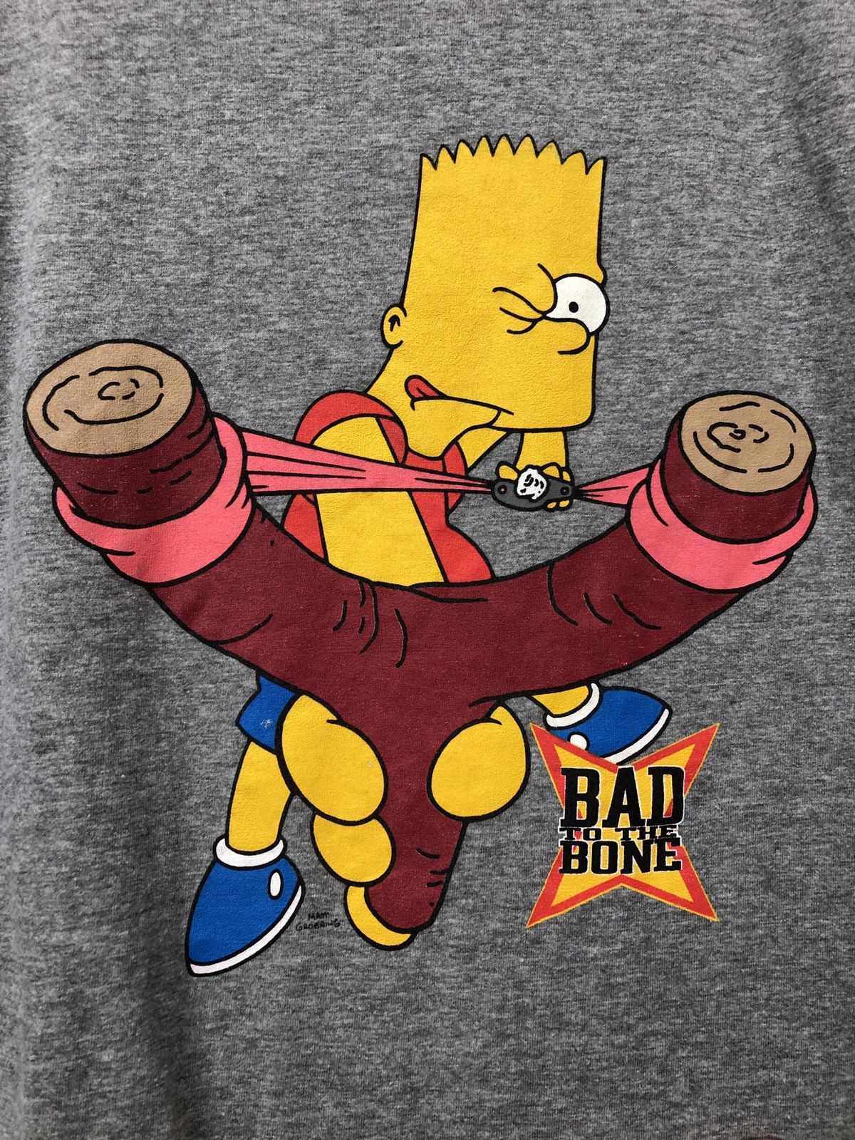 The Simpsons × Vintage Vintage The Simpsons Bad To The Bone T-Shirt Matt Groening Size US M / EU 48-50 / 2 - 2 Thumbnail