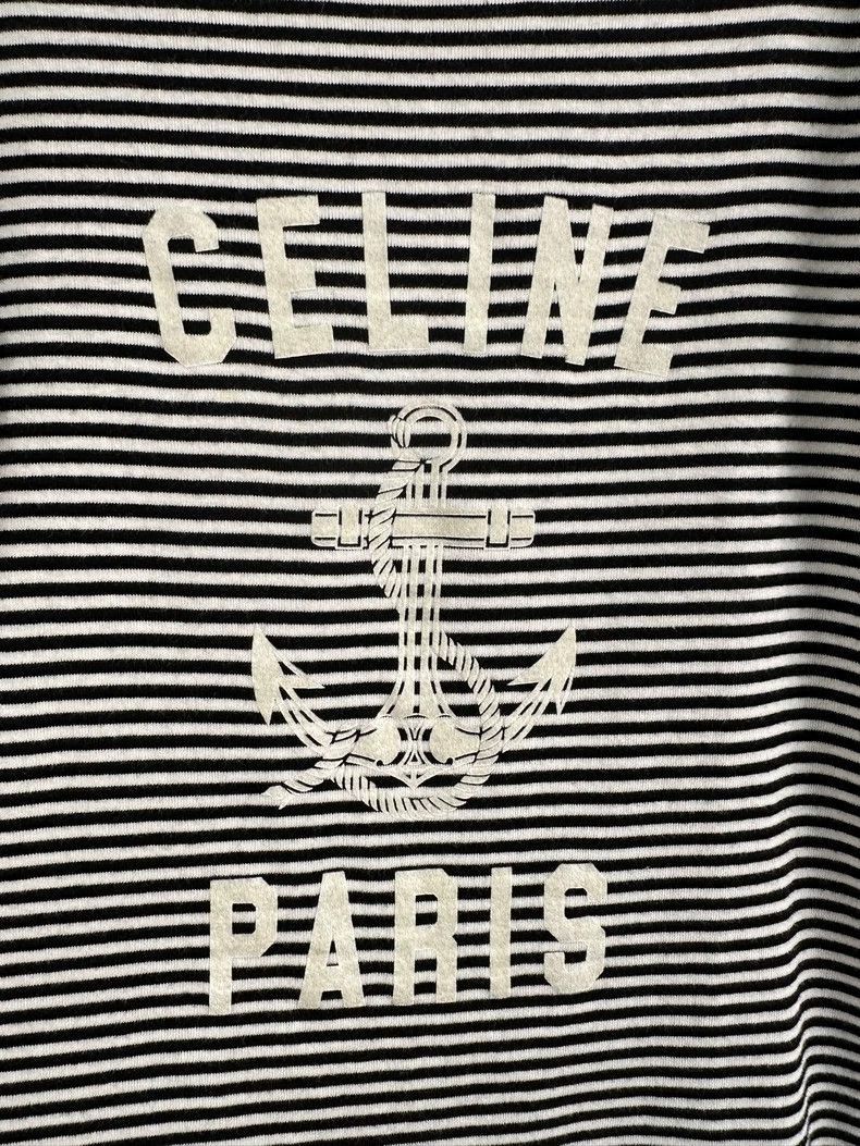 Celine Celine Black and White Striped Anchor Tee Size US XS / EU 42 / 0 - 3 Thumbnail