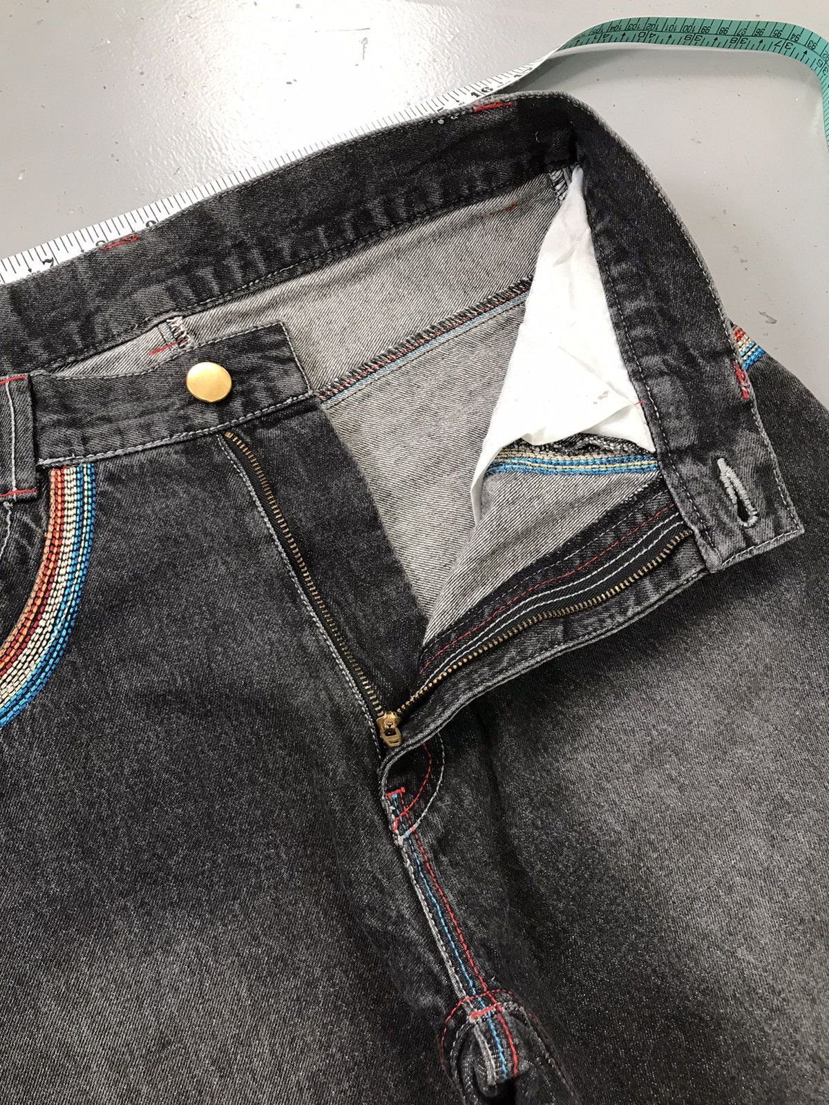 JNCO × Southpole × Vintage Vintage faded Y2K rainbow stitch denim jort Size US 32 / EU 48 - 6 Thumbnail