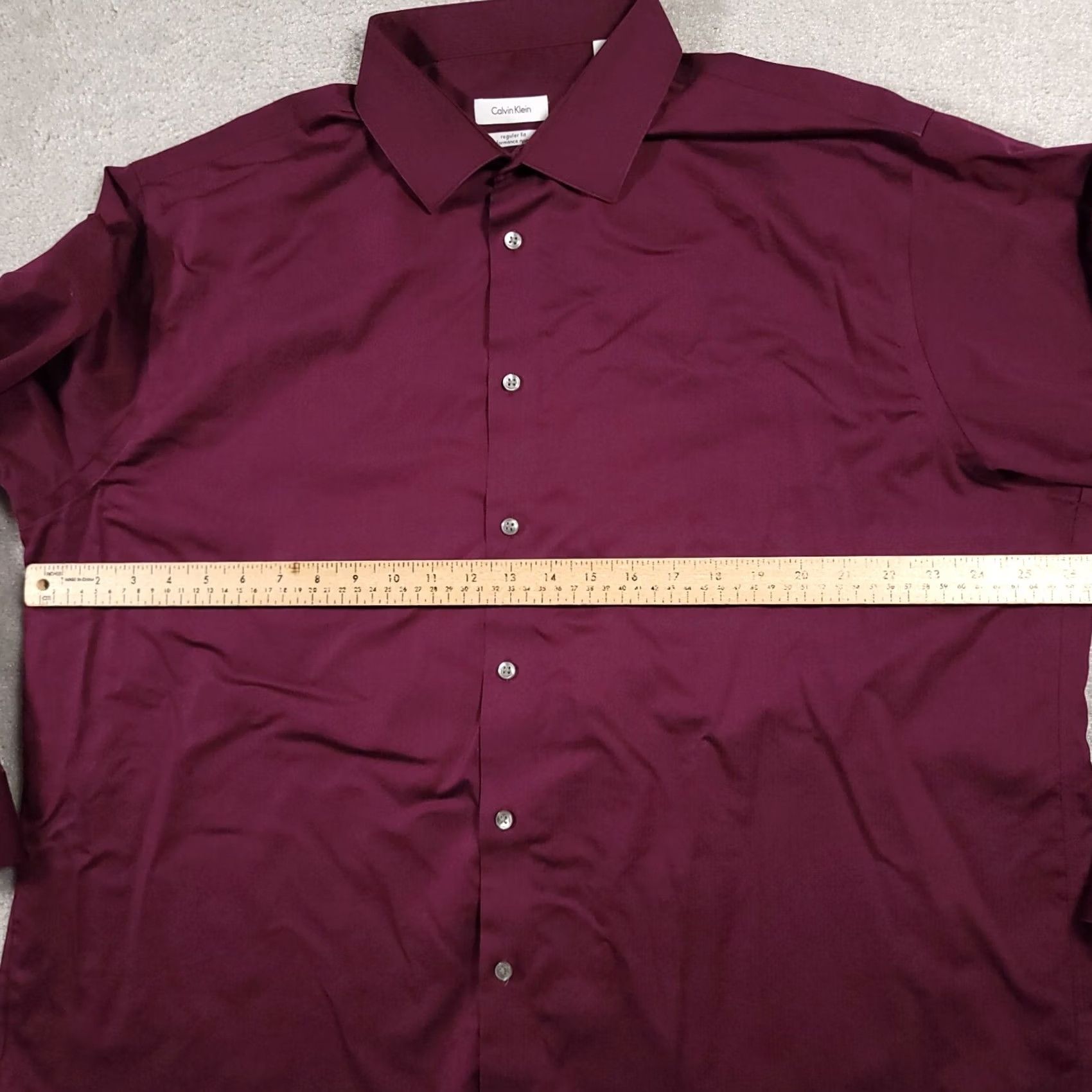 Calvin Klein Calvin Klein Shirt Mens Purple Button Up Performance Non-Iron 18.5 34/35 Size US XXL / EU 58 / 5 - 4 Thumbnail