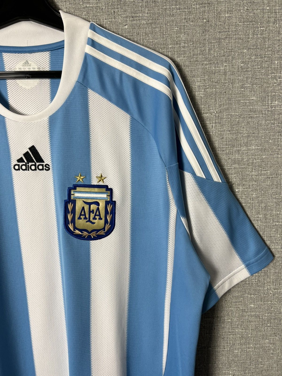 UEFA Vintage Adidas Argentina Messi #19 Home Jersey Blockcore Size US L / EU 52-54 / 3 - 4 Thumbnail