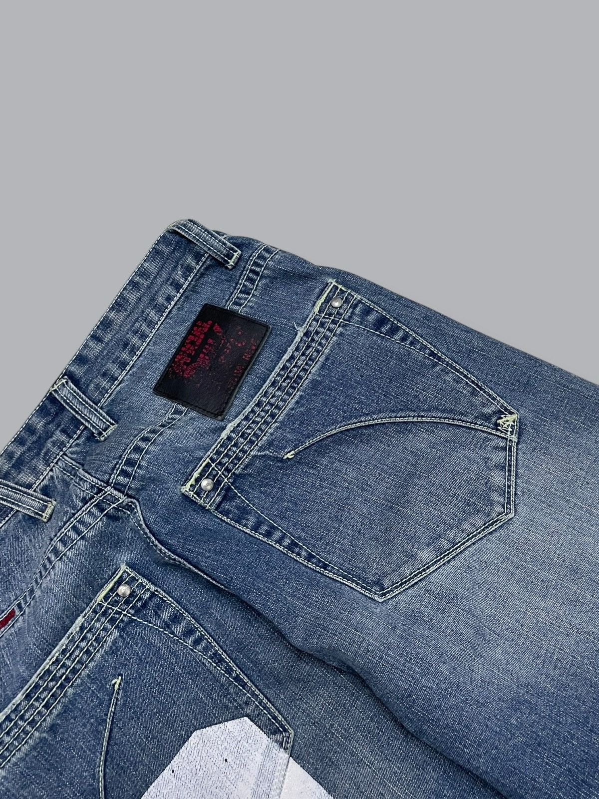 Japanese Brand Vintage 1990s Designer Iconic Real Bvoice Daicock R34 Denim Size US 30 / EU 46 - 13 Thumbnail