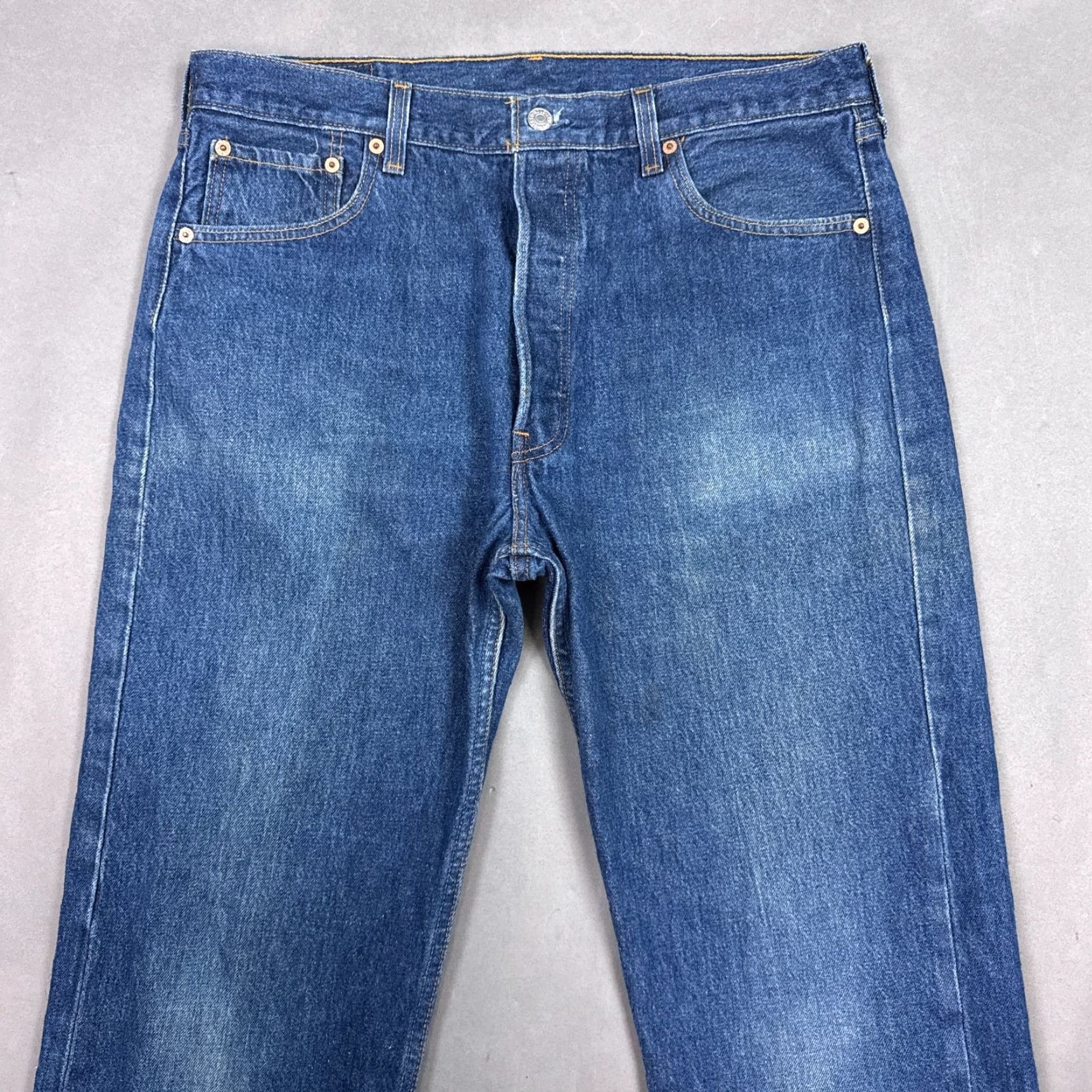 Levi's VINTAGE Levi's 501 Jeans Mens 36x34 Blue 90s Made USA Distressed Jeans Size US 36 / EU 52 - 3 Thumbnail